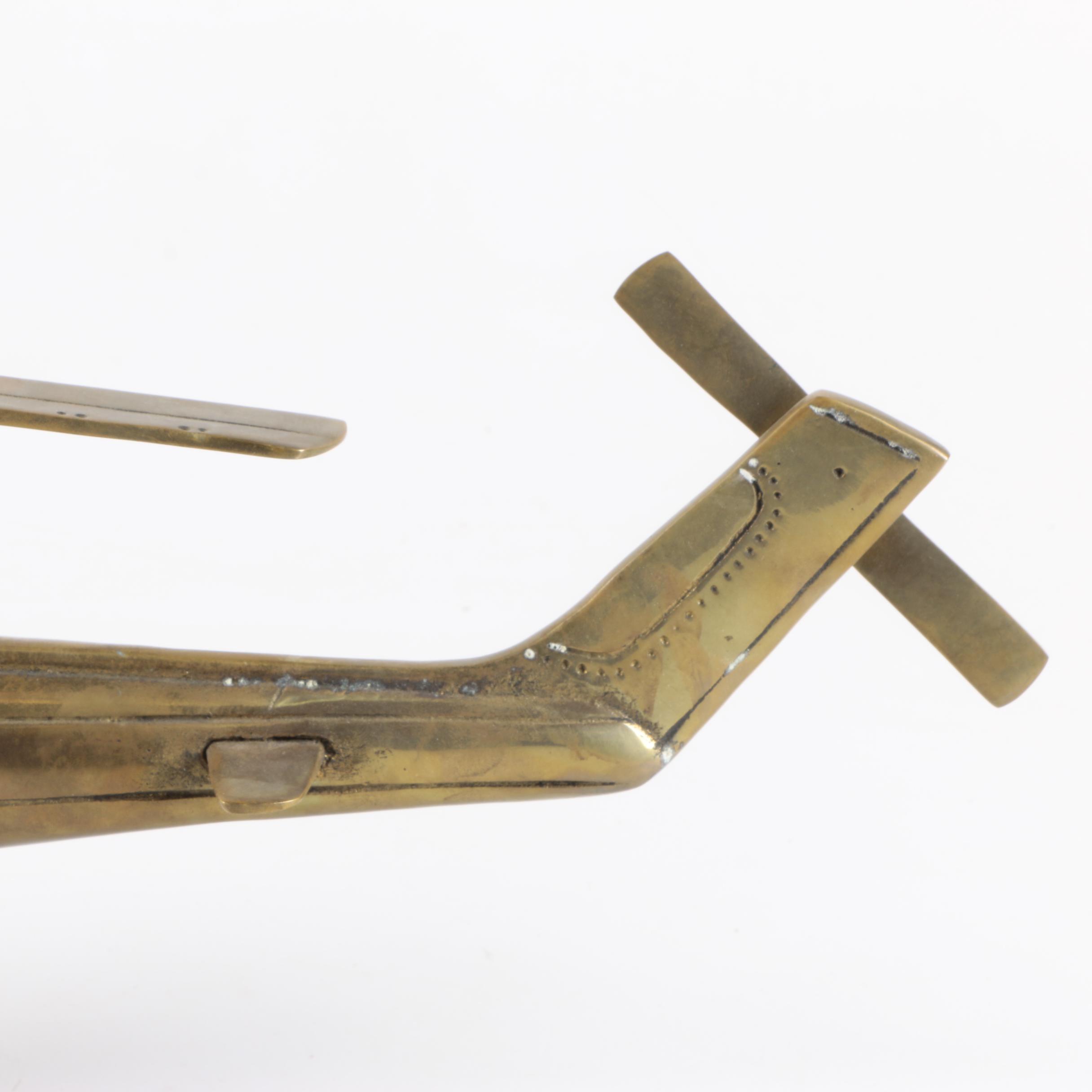 Brass Helicopter Figurine