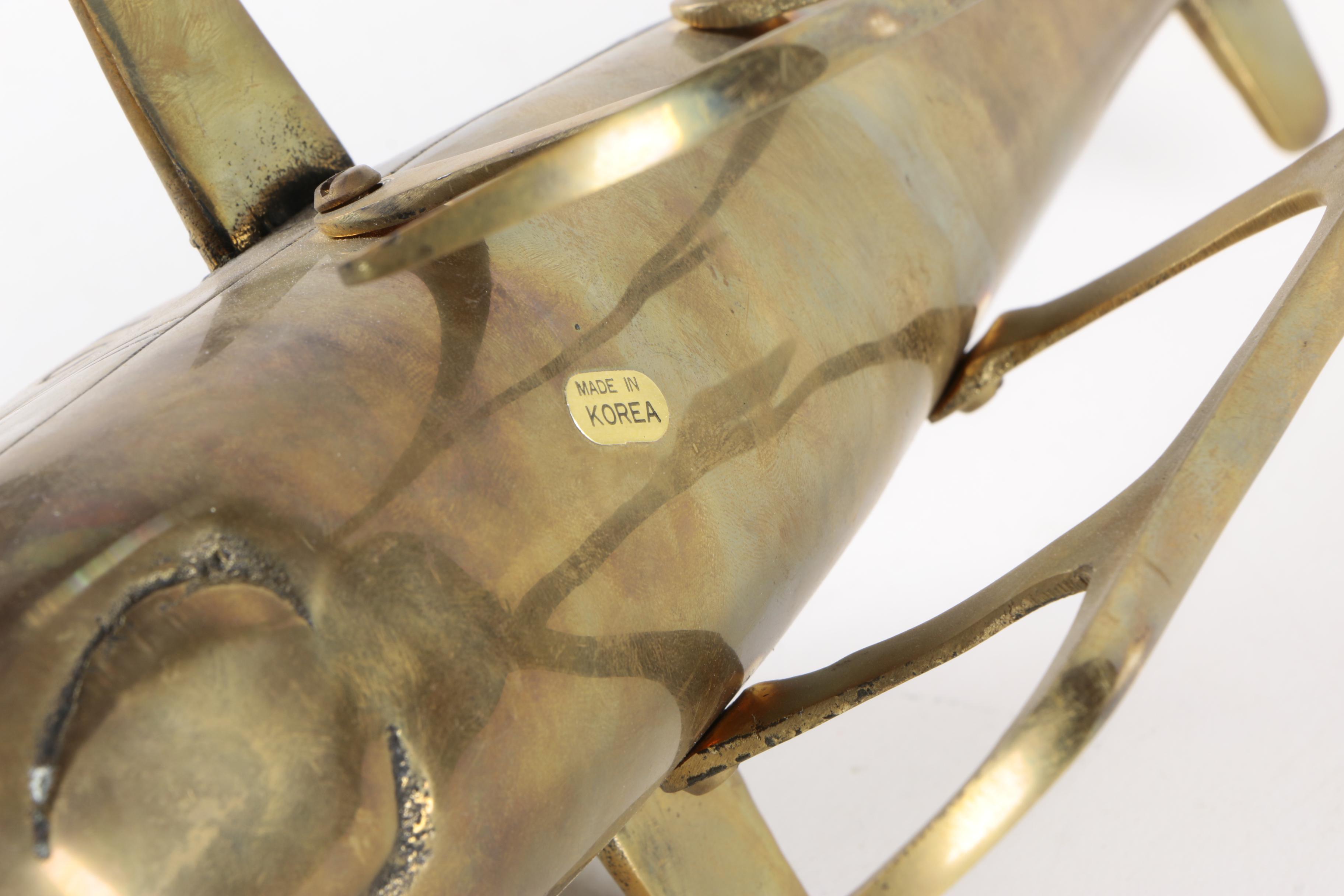 Brass Helicopter Figurine