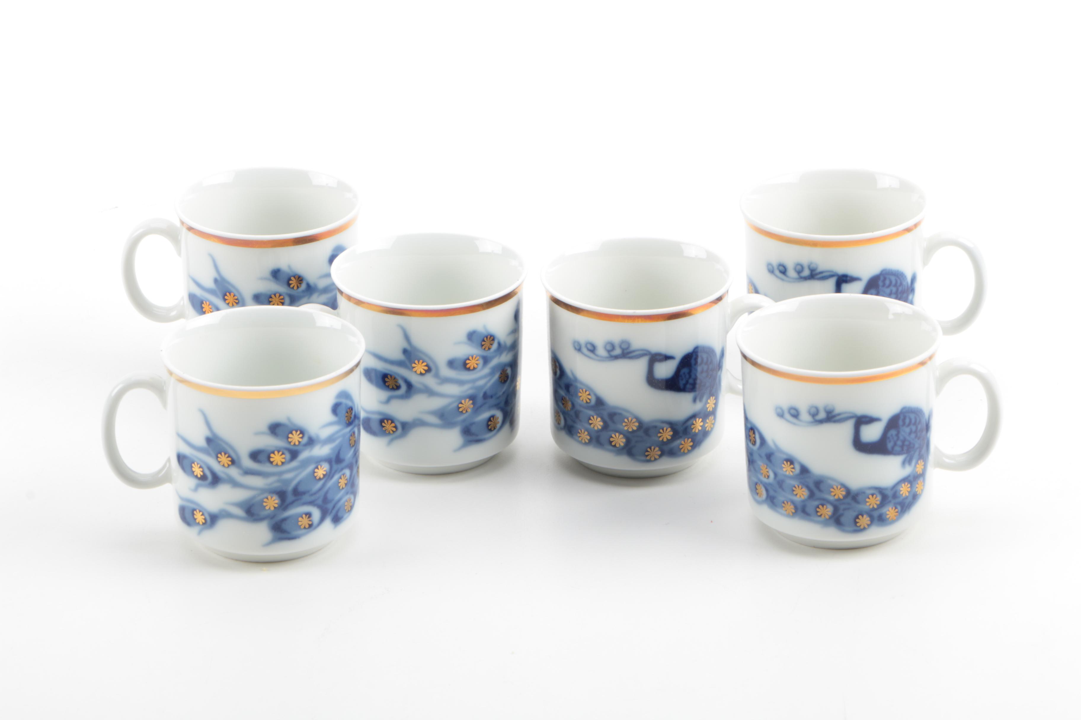 Vintage Loucky "Josefina" Peacock Teacups