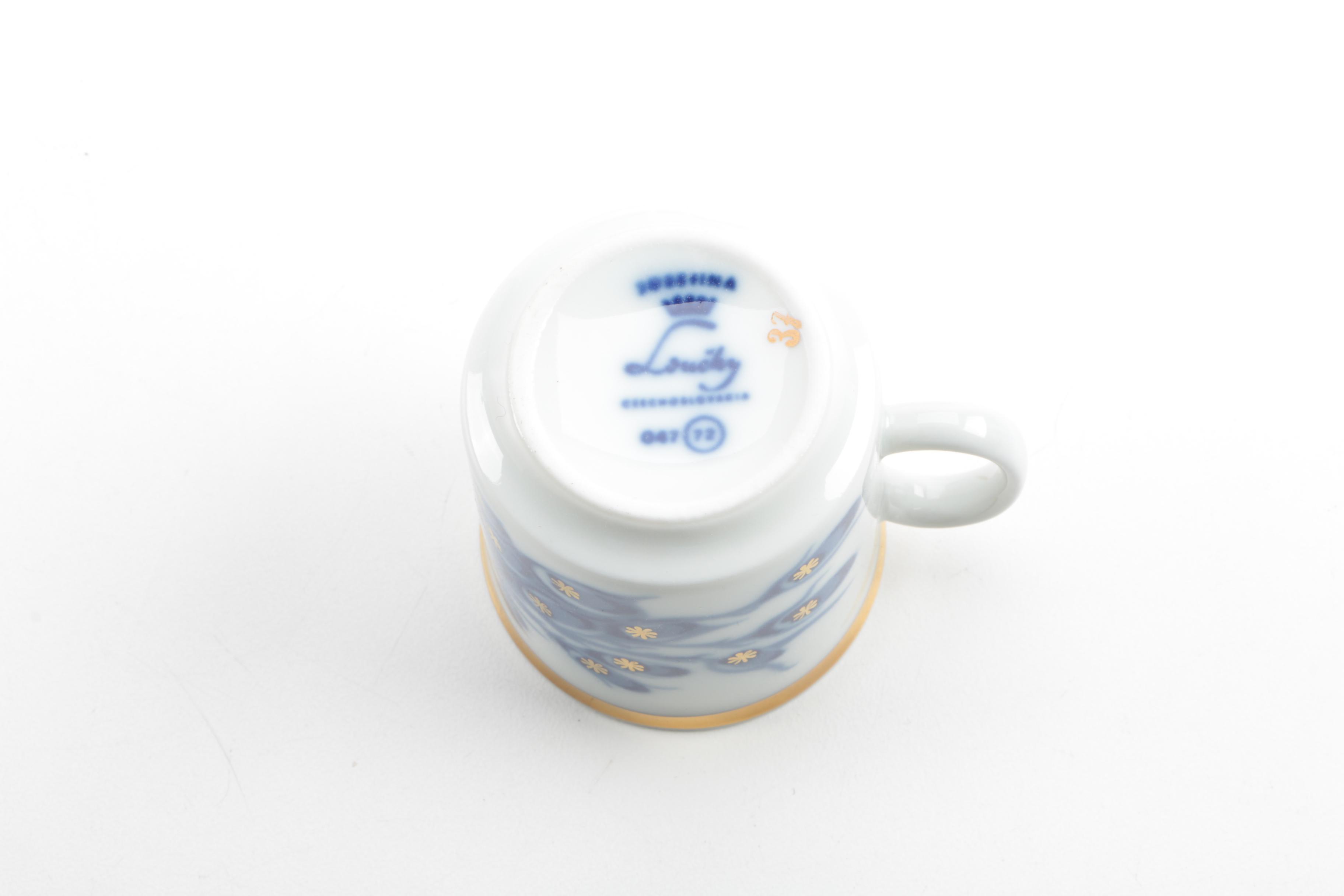 Vintage Loucky "Josefina" Peacock Teacups