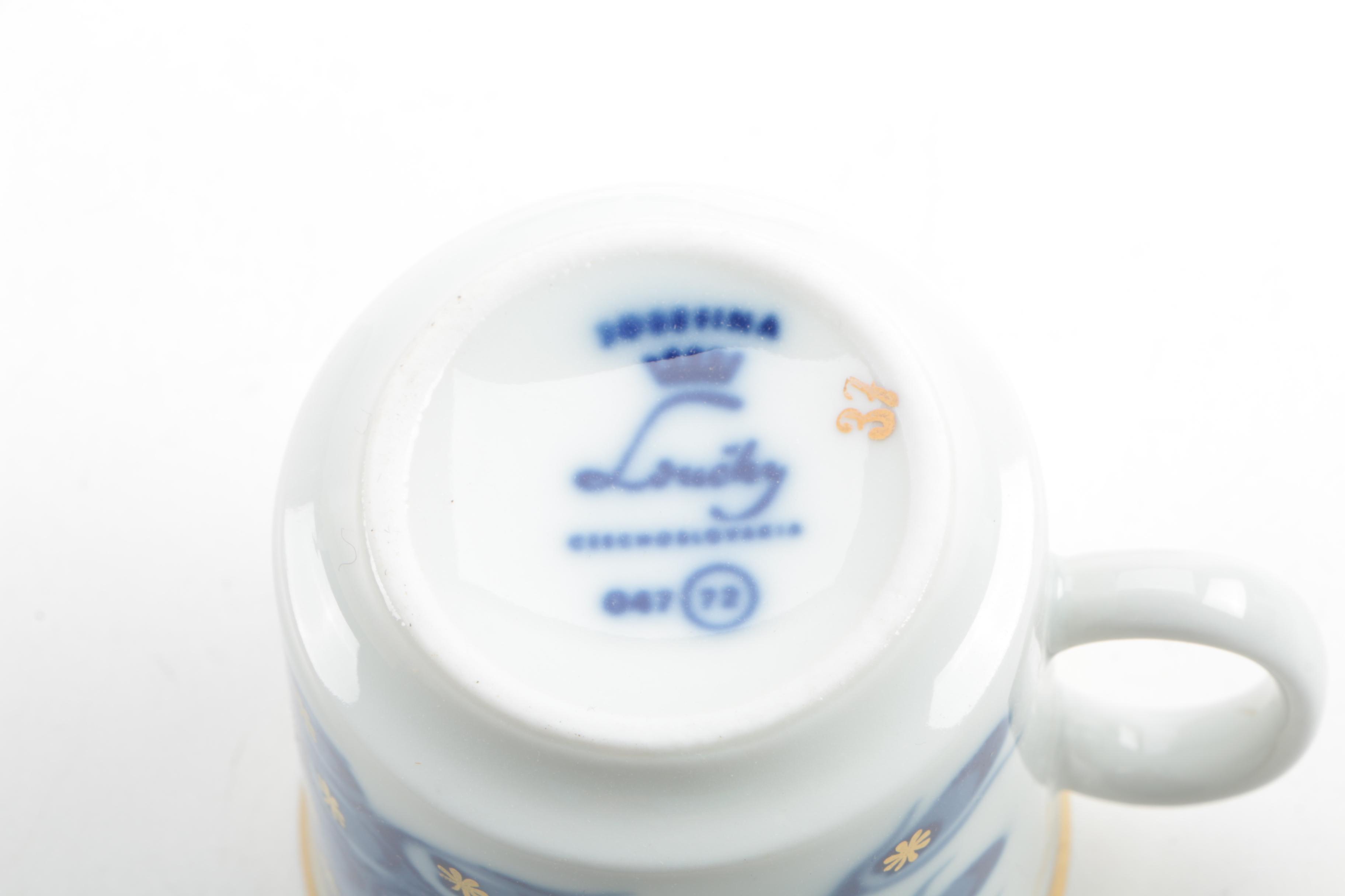 Vintage Loucky "Josefina" Peacock Teacups