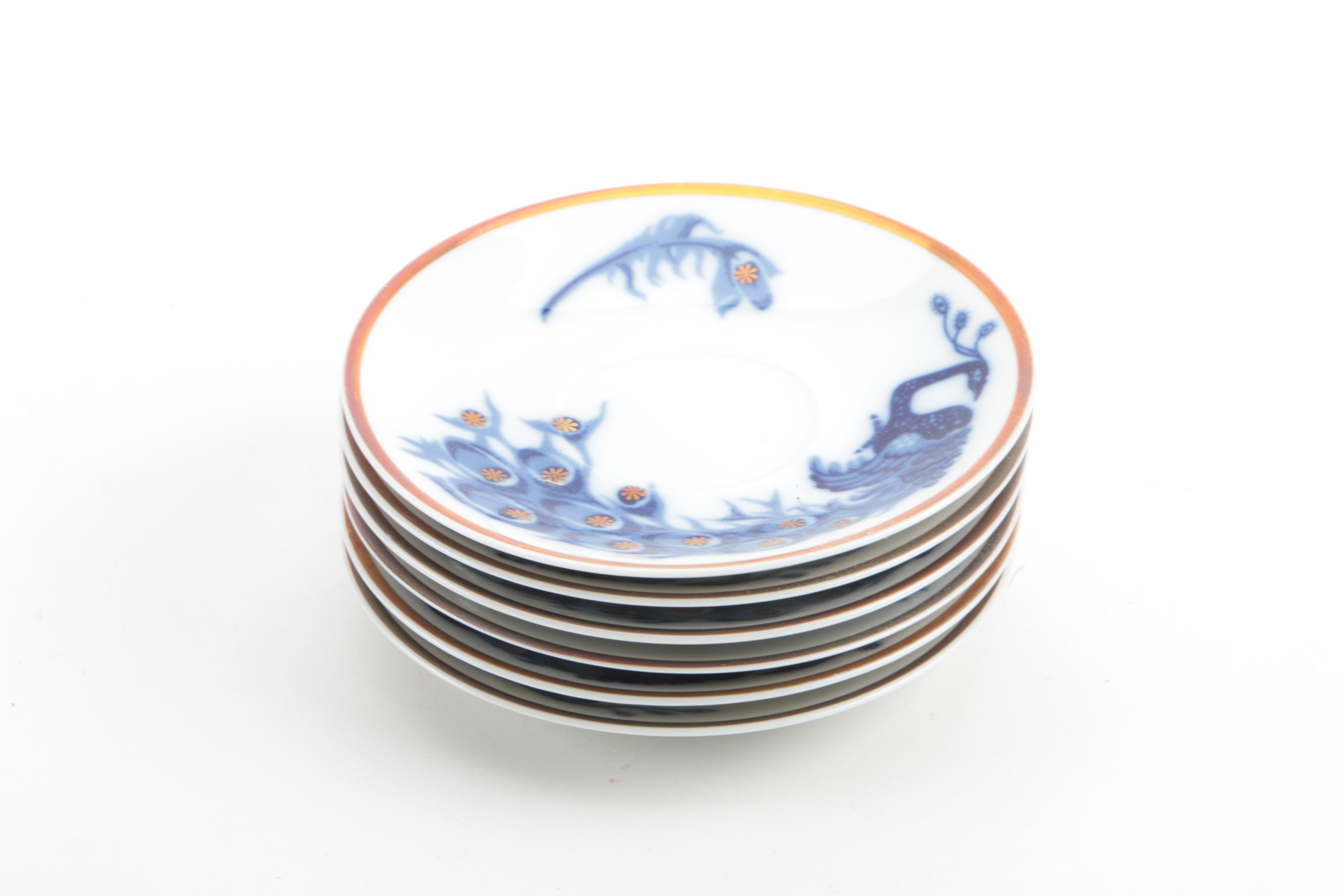 Vintage Loucky "Josefina" Peacock Teacups