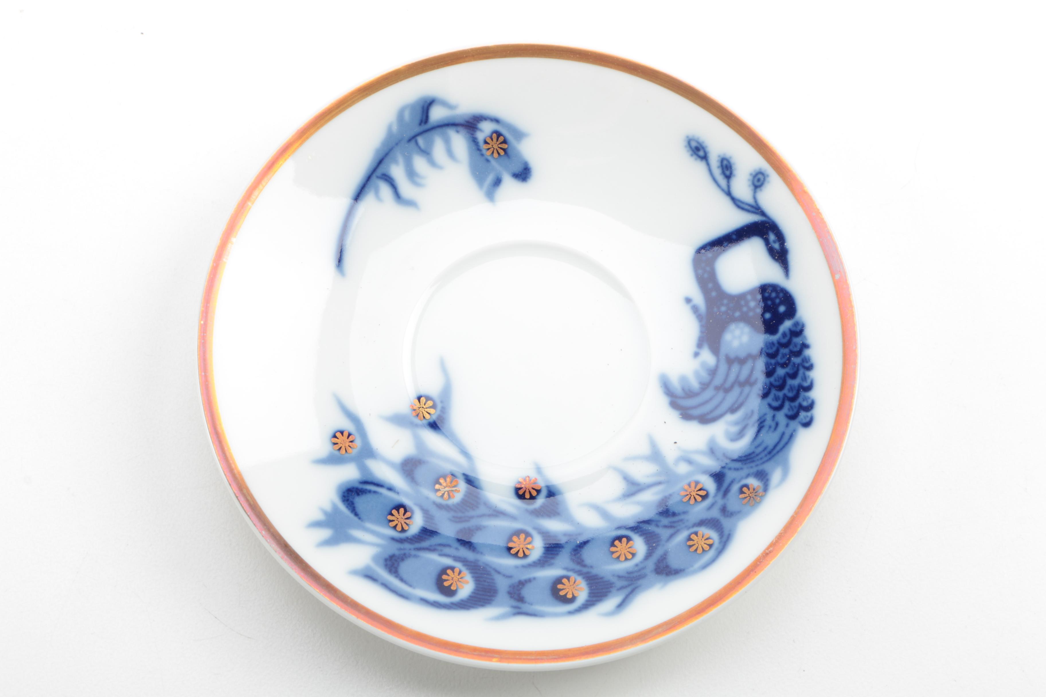 Vintage Loucky "Josefina" Peacock Teacups