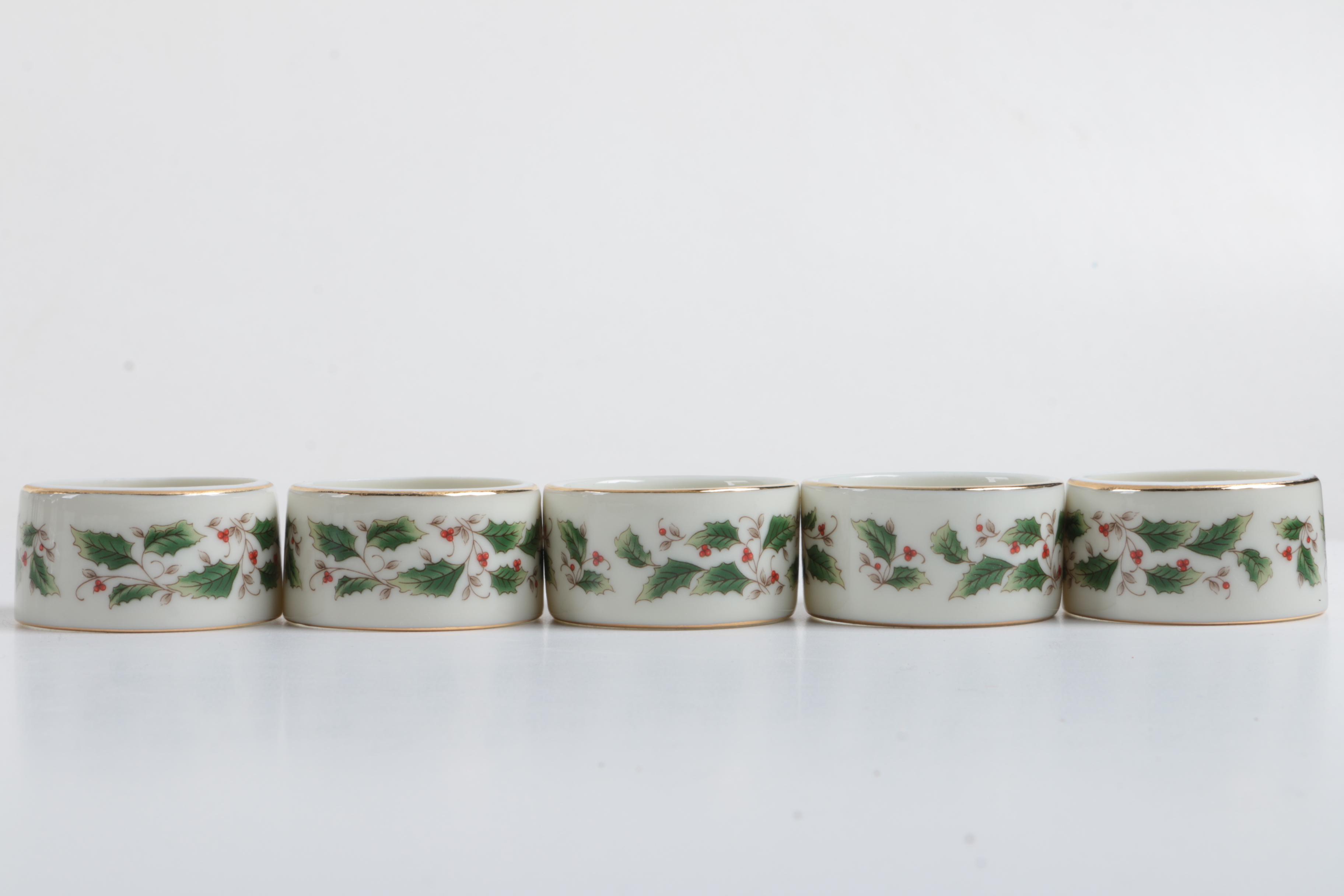 Holiday Themed Glassware and Napkin Rings