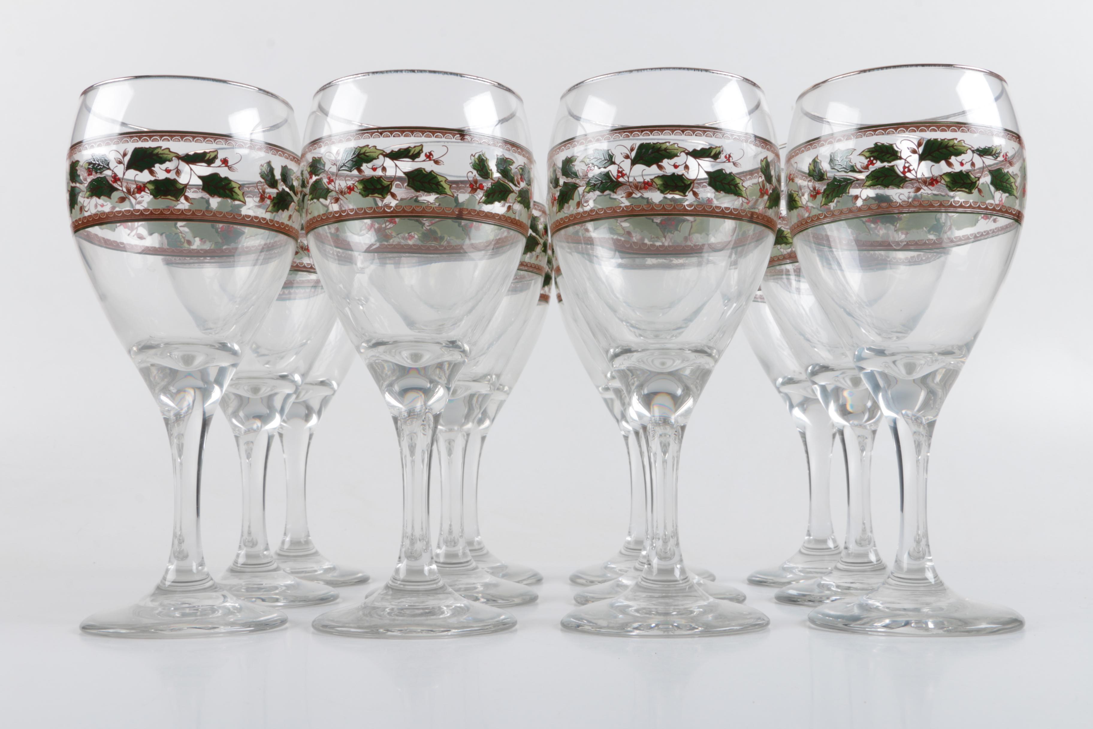 Holiday Themed Glassware and Napkin Rings