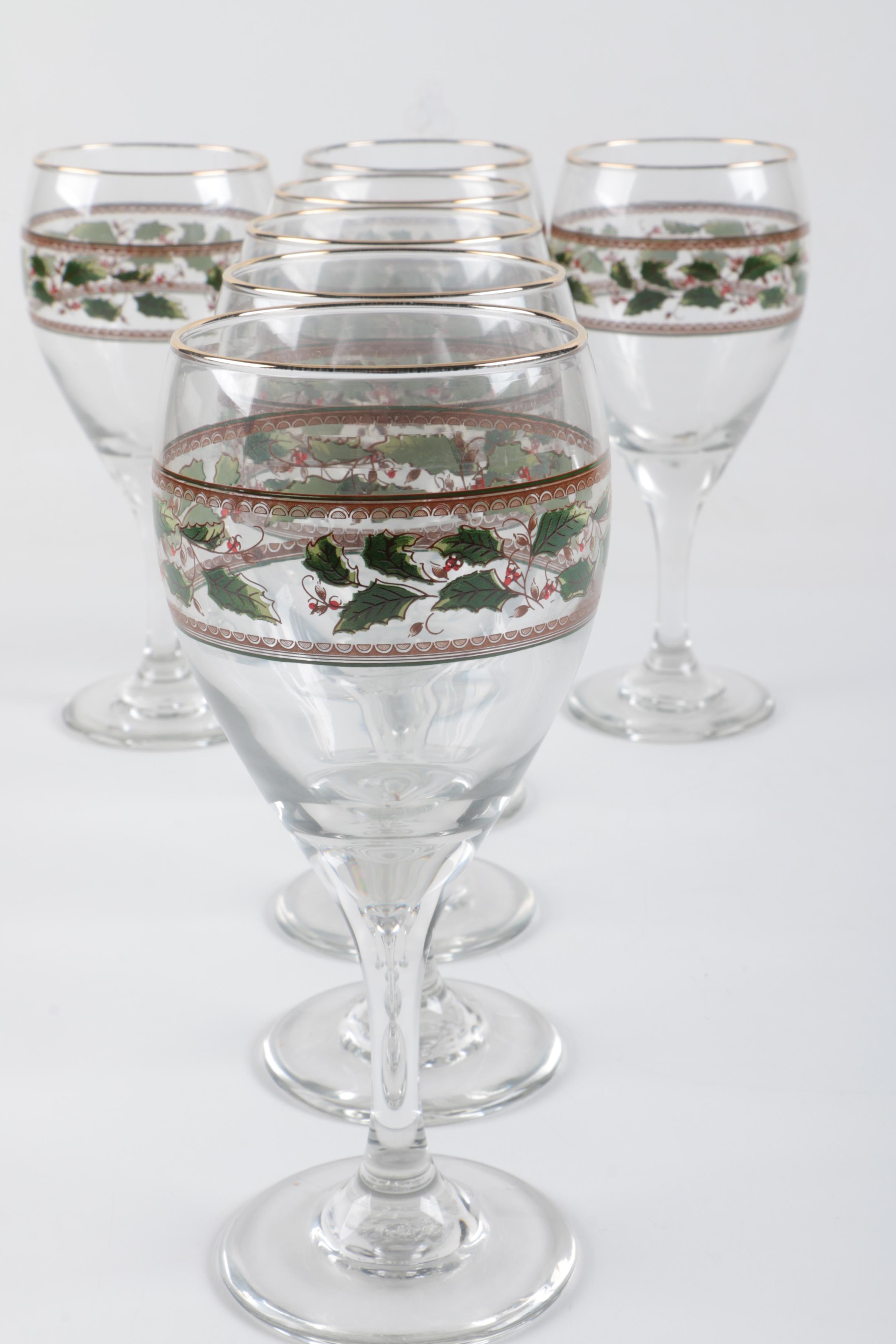 Holiday Themed Glassware and Napkin Rings