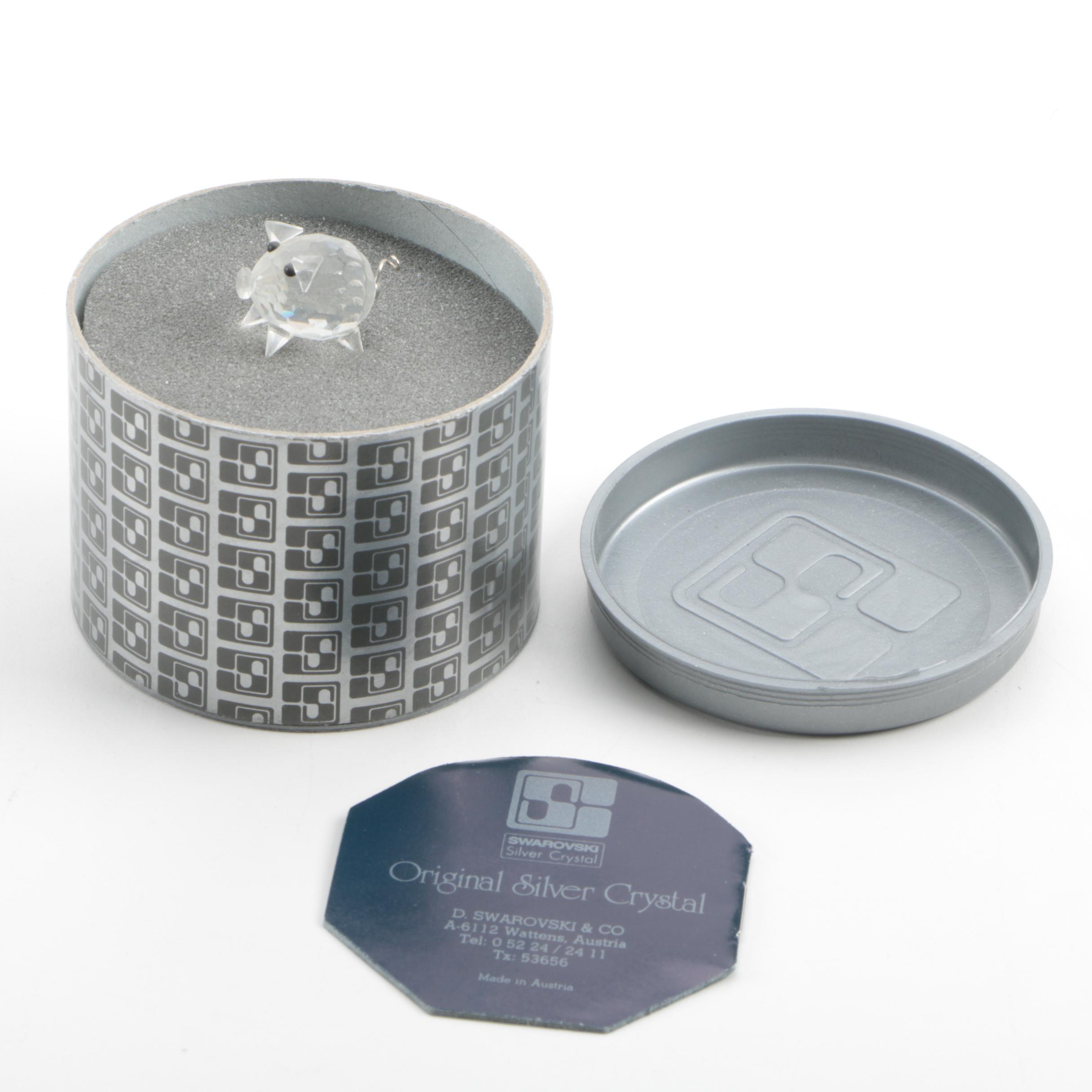 Swarovski Silver Crystal Miniature Pig Figurine