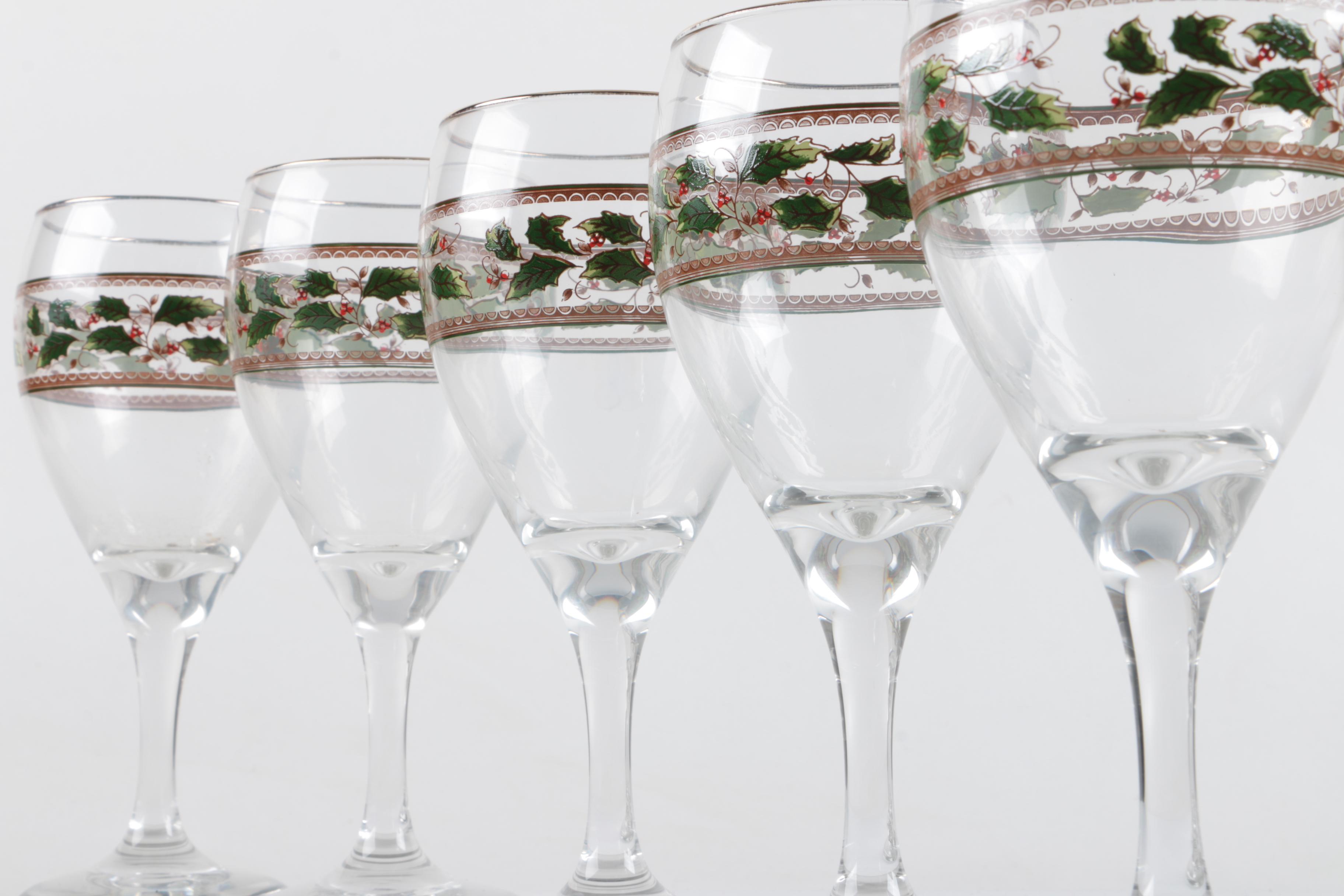 Holiday Themed Glassware and Napkin Rings