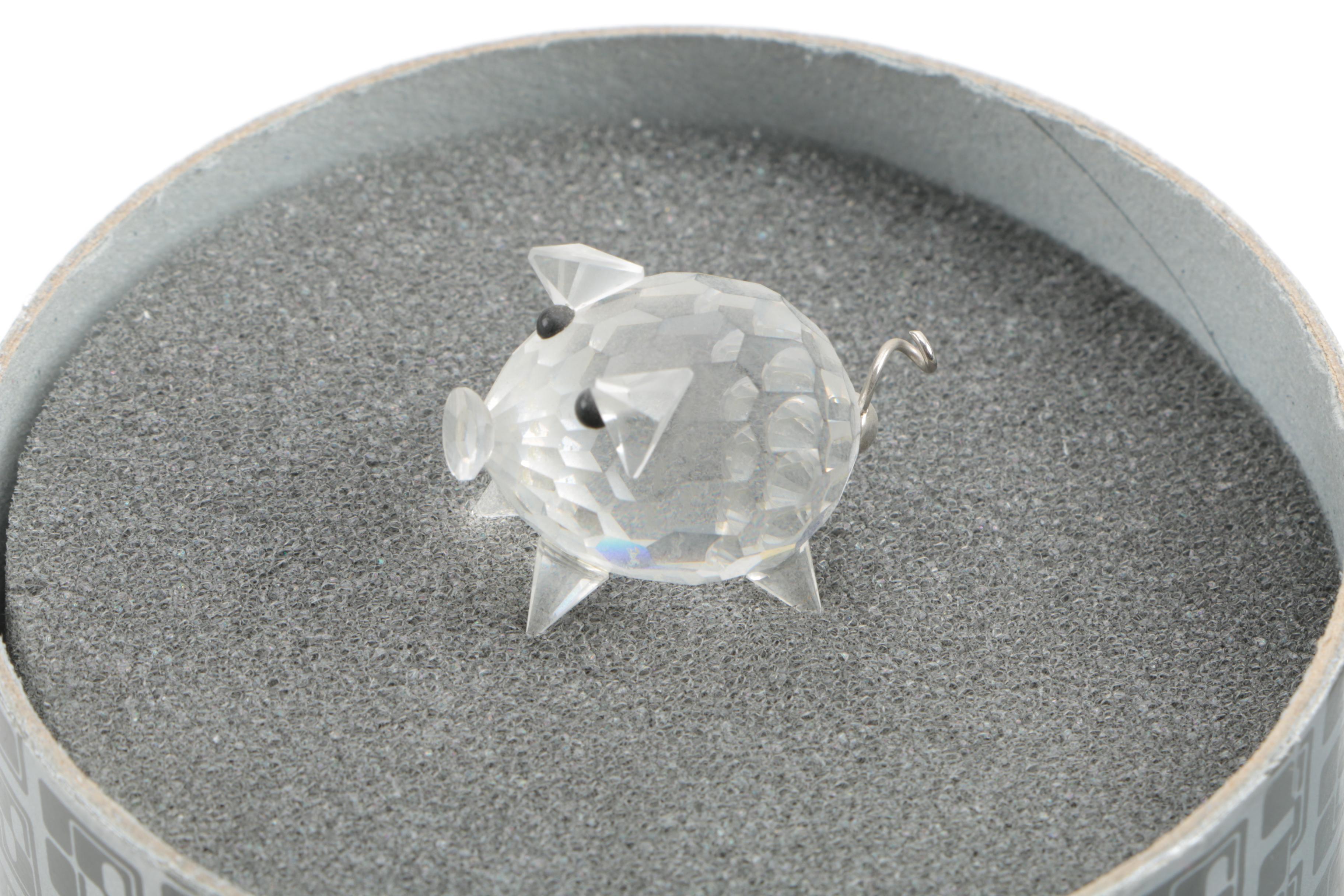 Swarovski Silver Crystal Miniature Pig Figurine