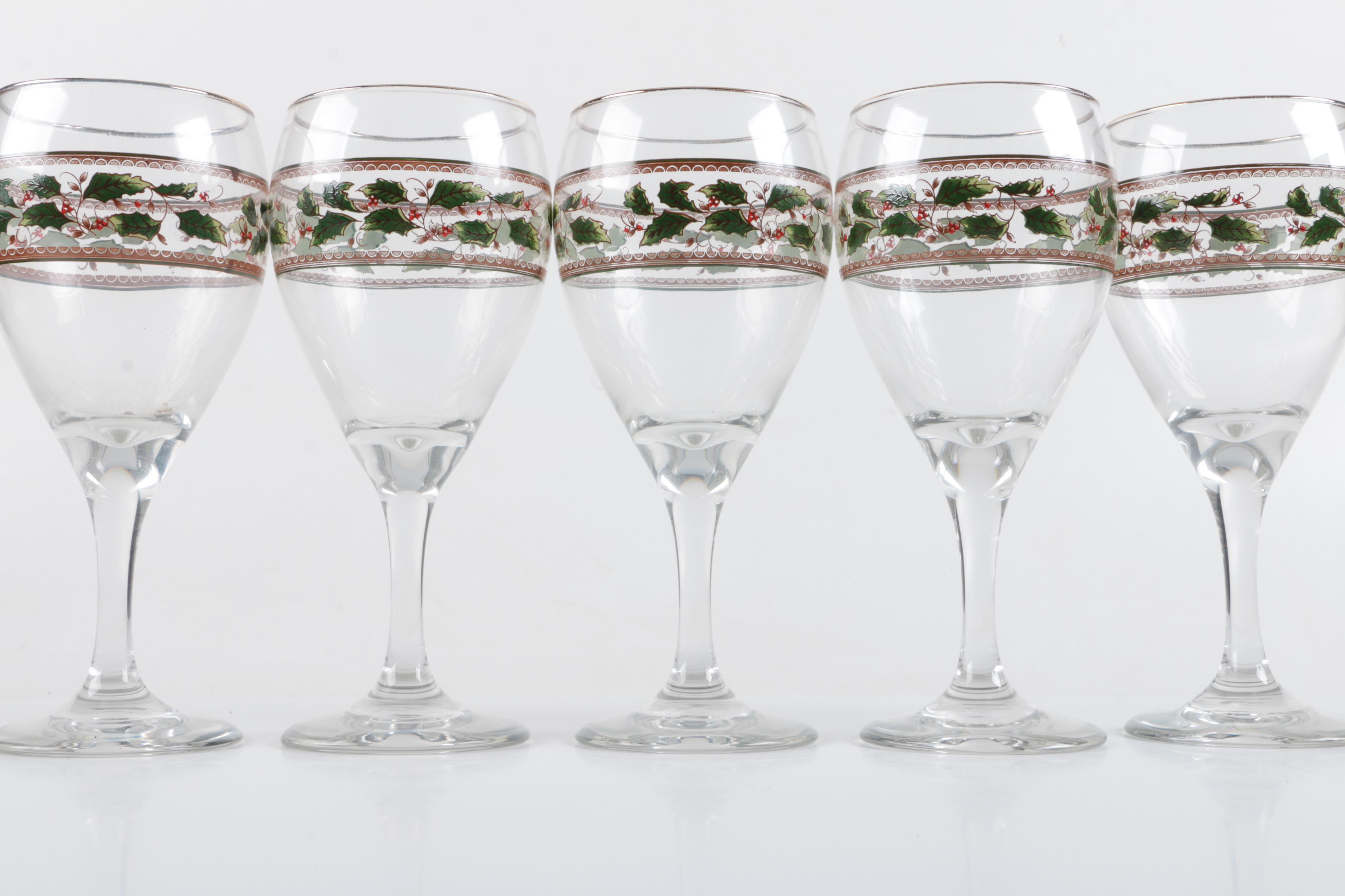 Holiday Themed Glassware and Napkin Rings