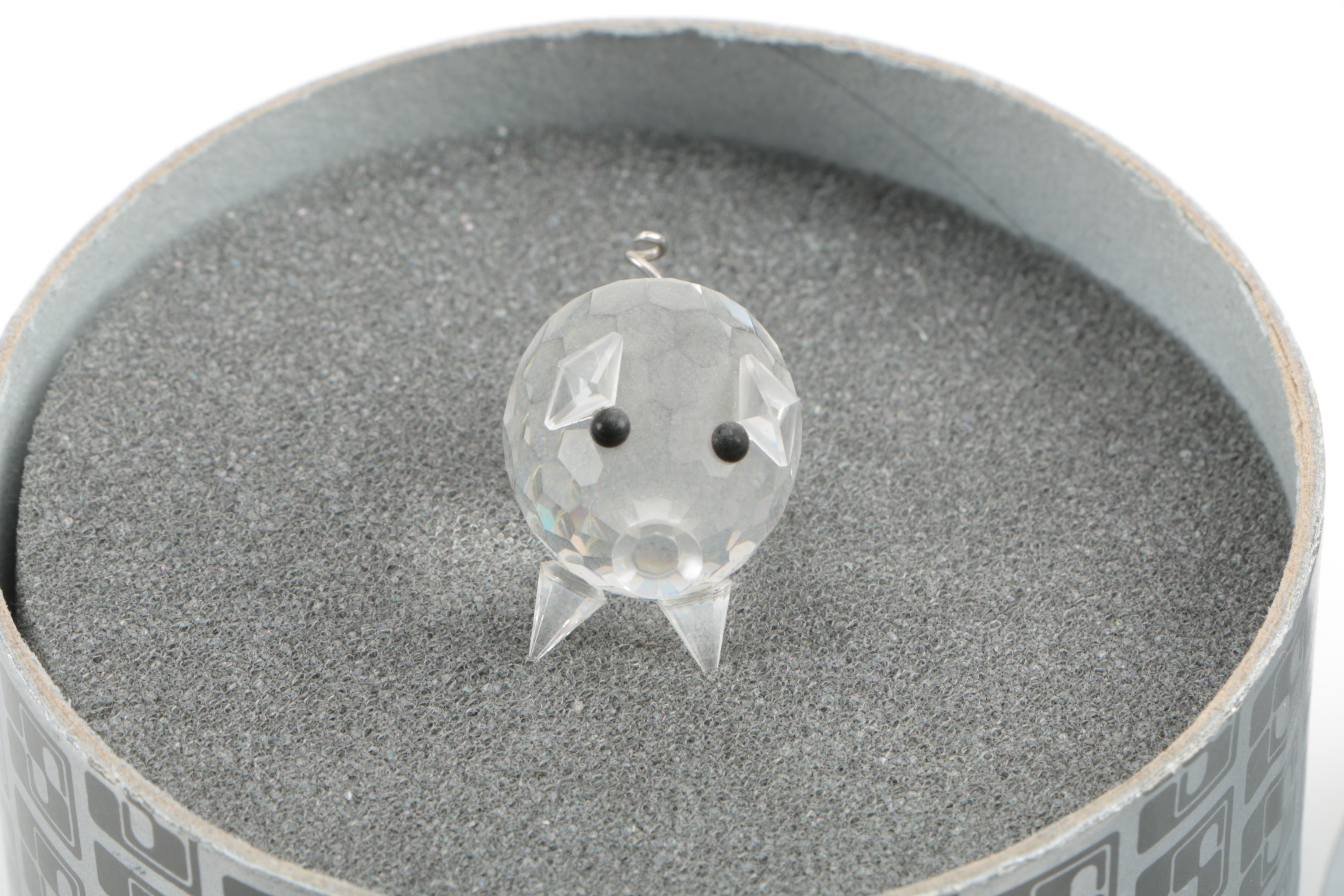 Swarovski Silver Crystal Miniature Pig Figurine