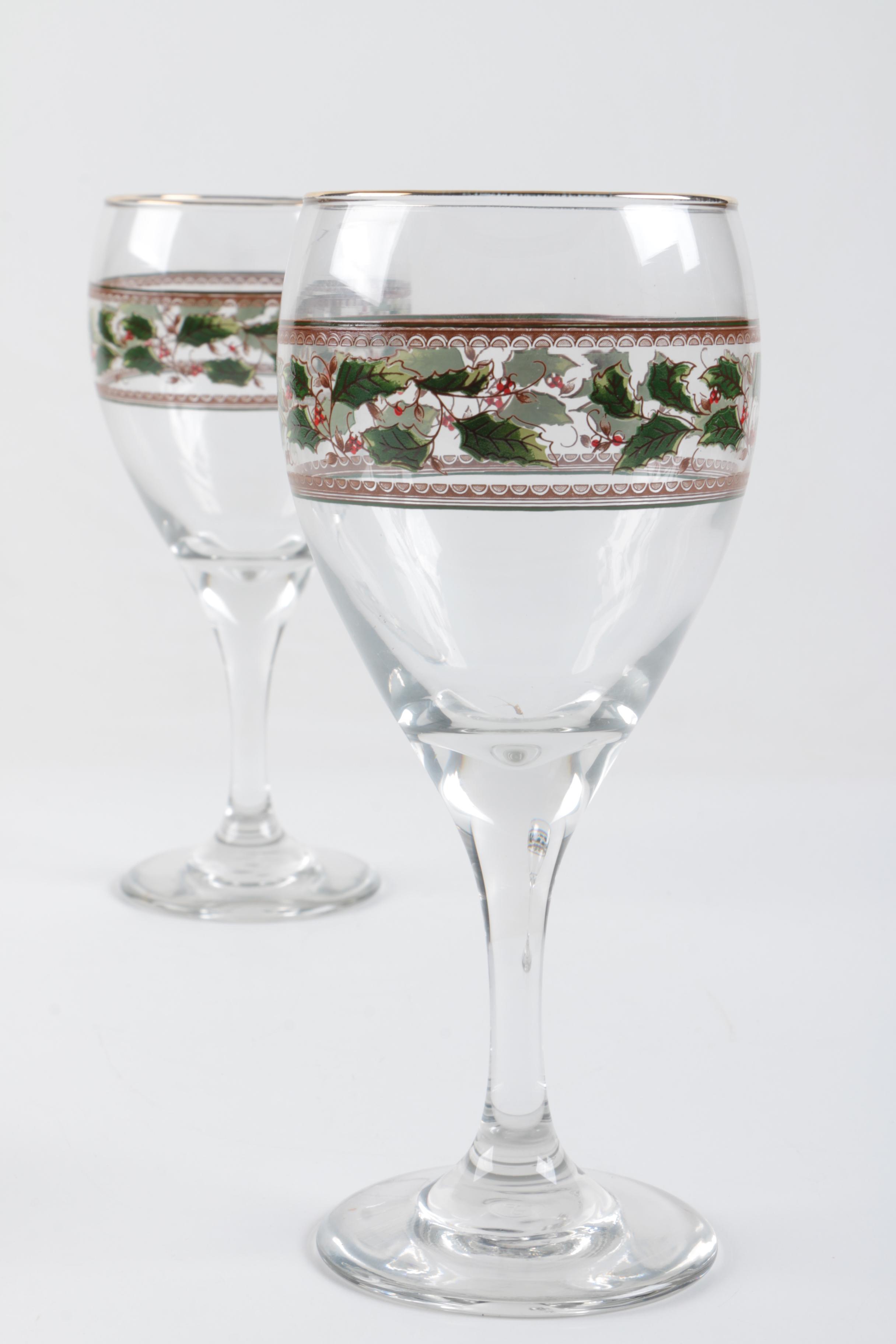 Holiday Themed Glassware and Napkin Rings