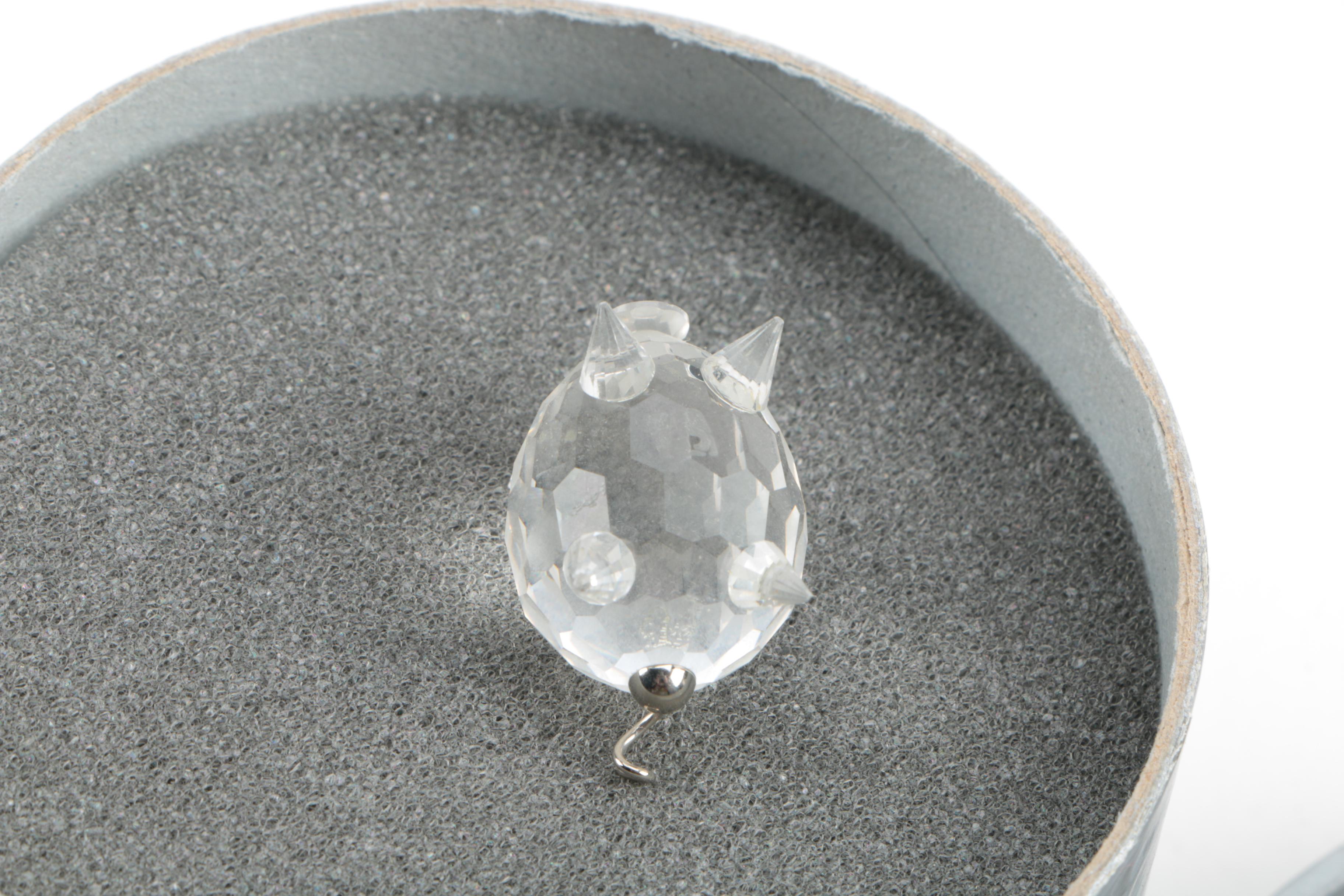 Swarovski Silver Crystal Miniature Pig Figurine