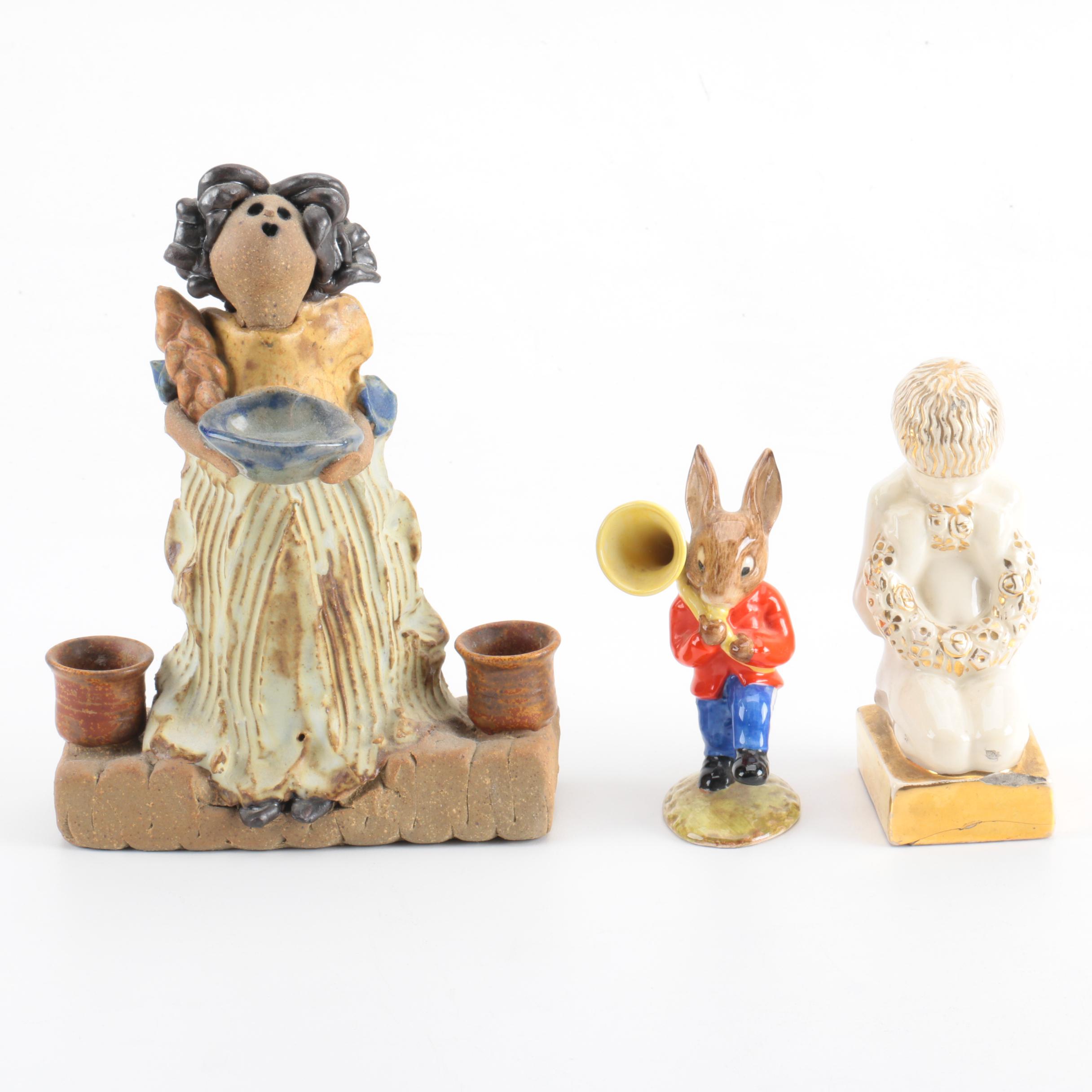 Ceramic Figurines including "Sousaphone Bunnykins"