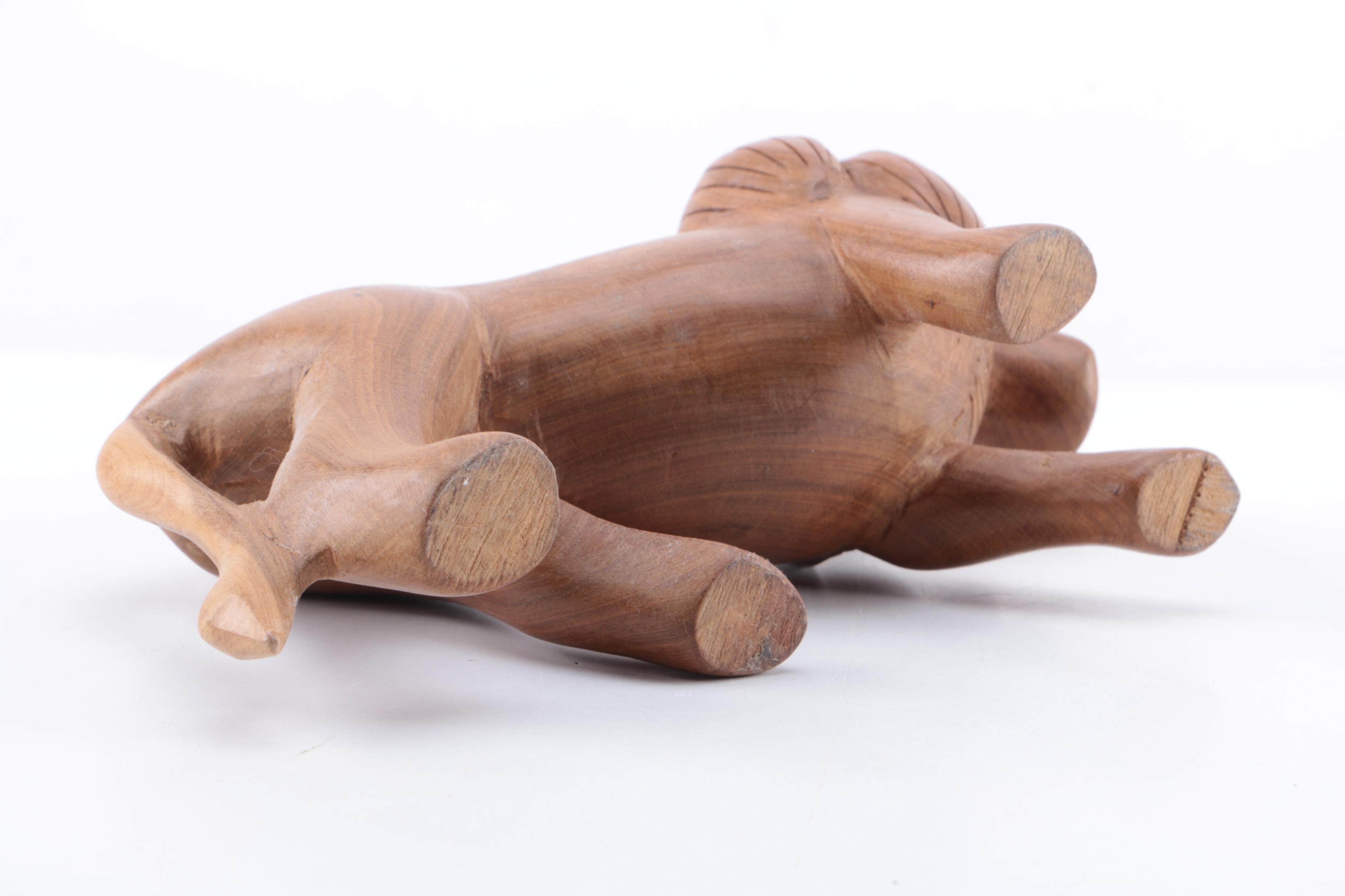 Carved Wood African Big Five Animal Figurines