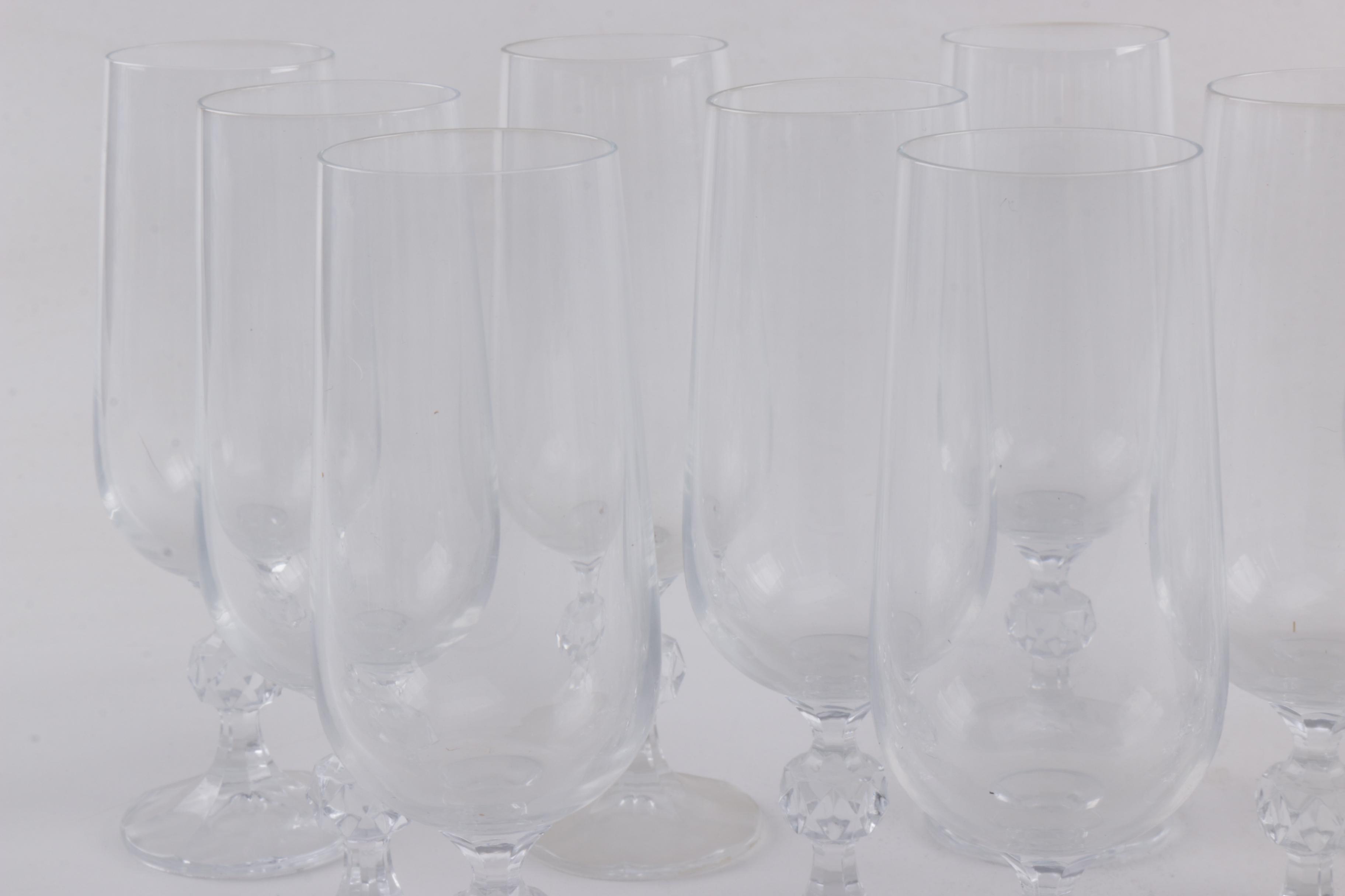 Set of Crystal Champagne Flutes