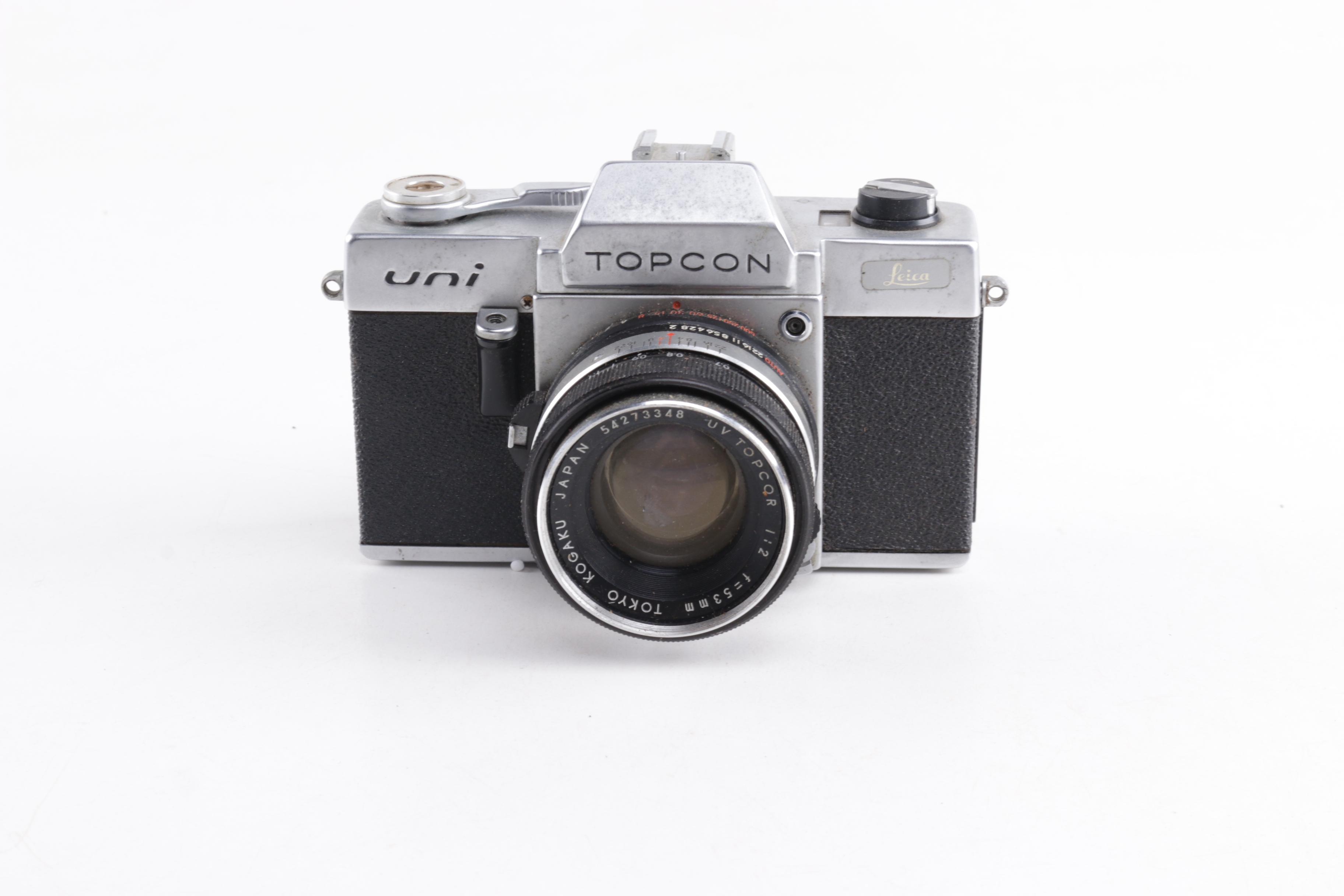 Nikkorex, Yashica, and Topcon 35mm Film Cameras and Sony Walkman