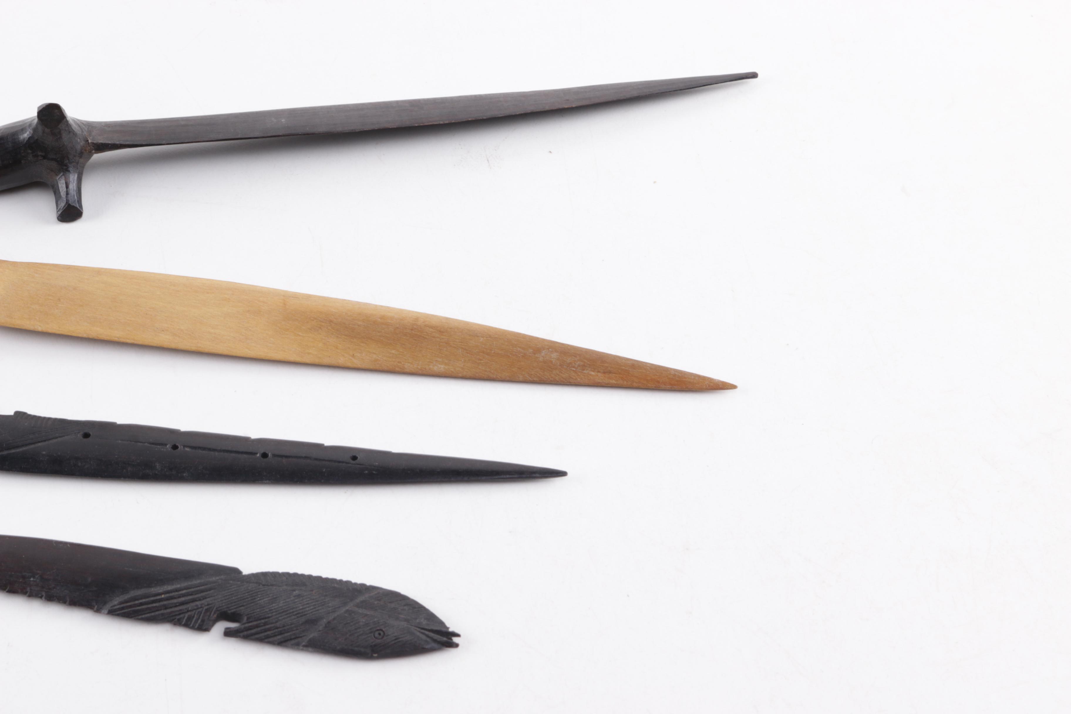 Wooden Letter Openers and Bowl