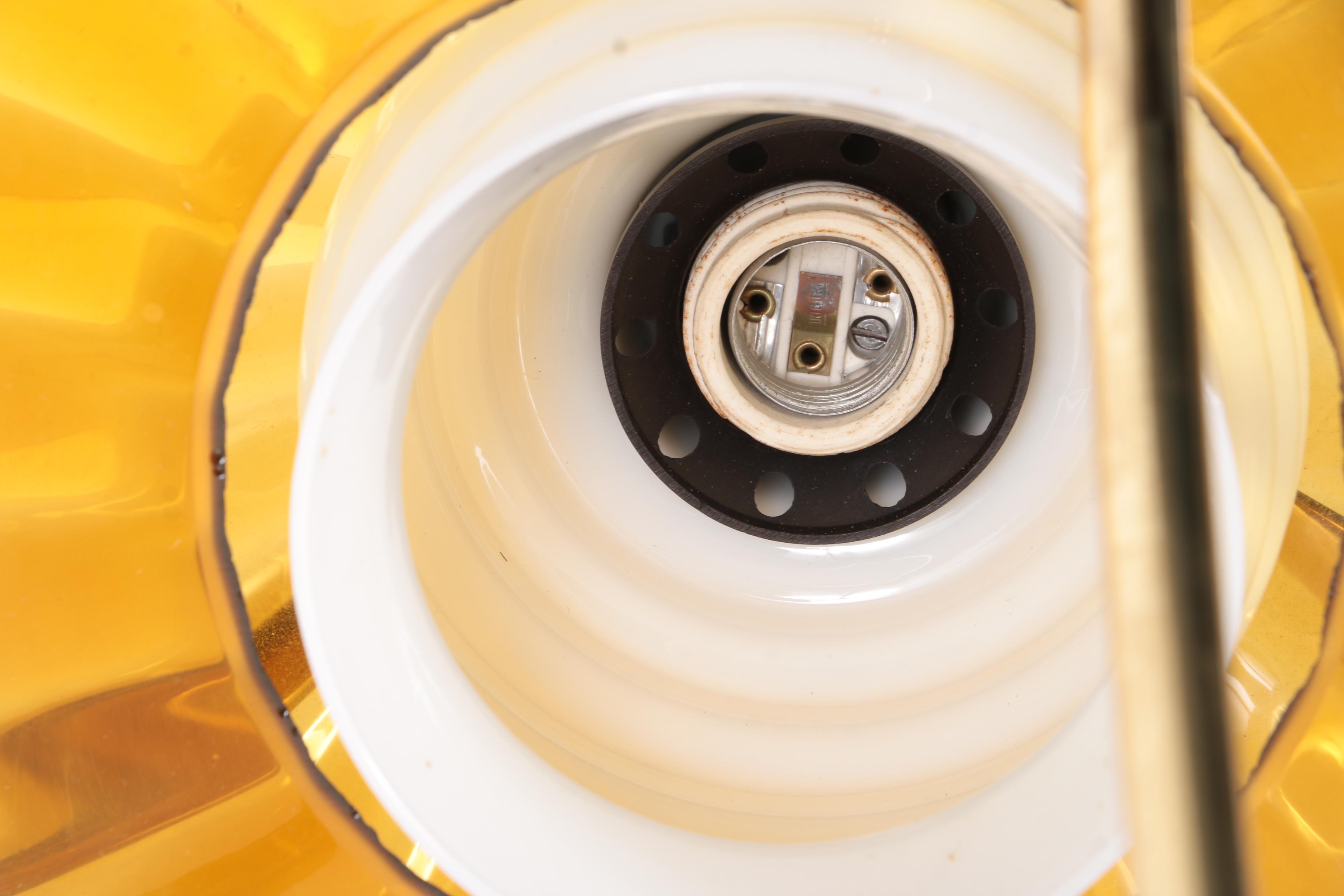 Vintage Mid Century Modern Table Lamp with Glass Shade