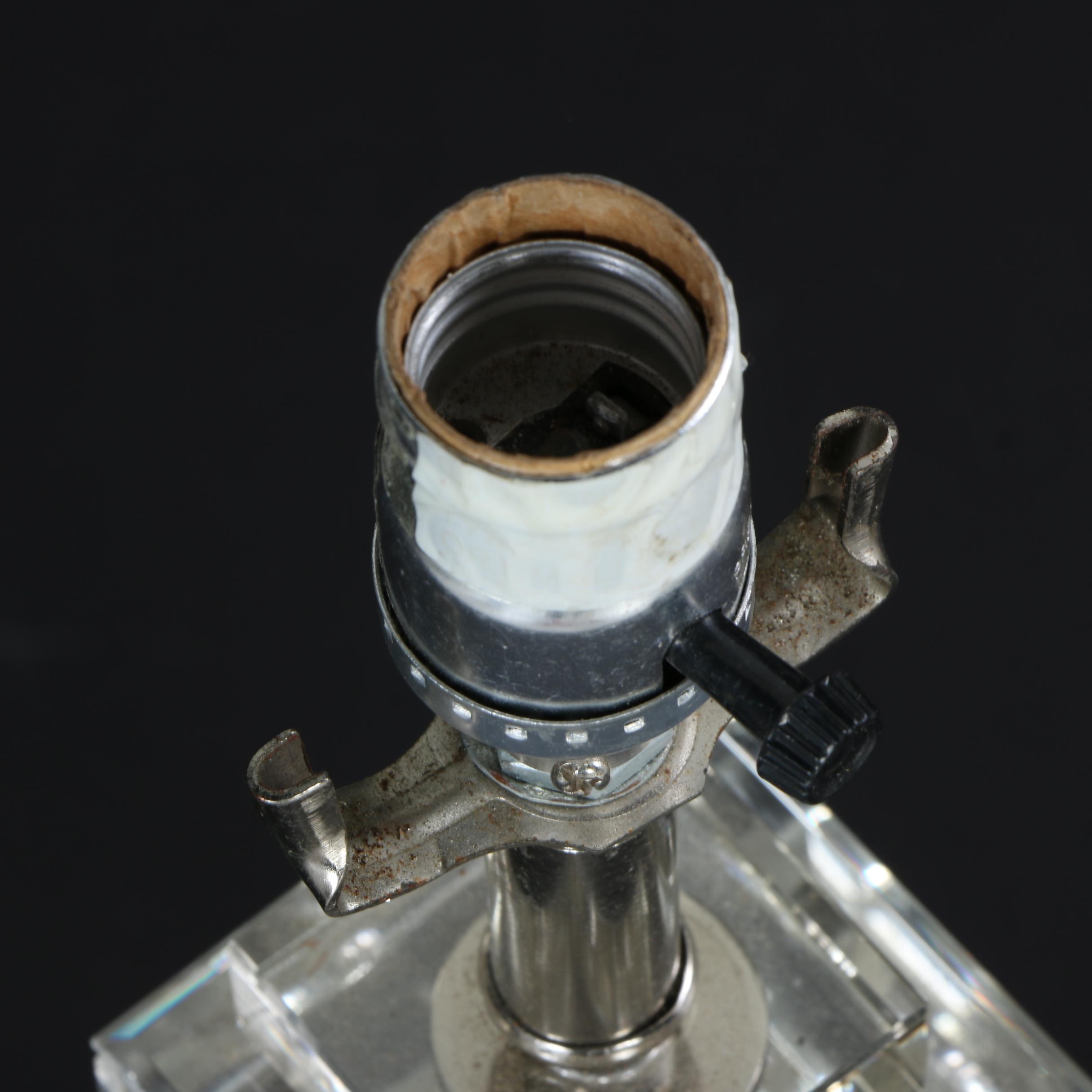 Mid Century Modern Style Crystal Cube Table Lamp