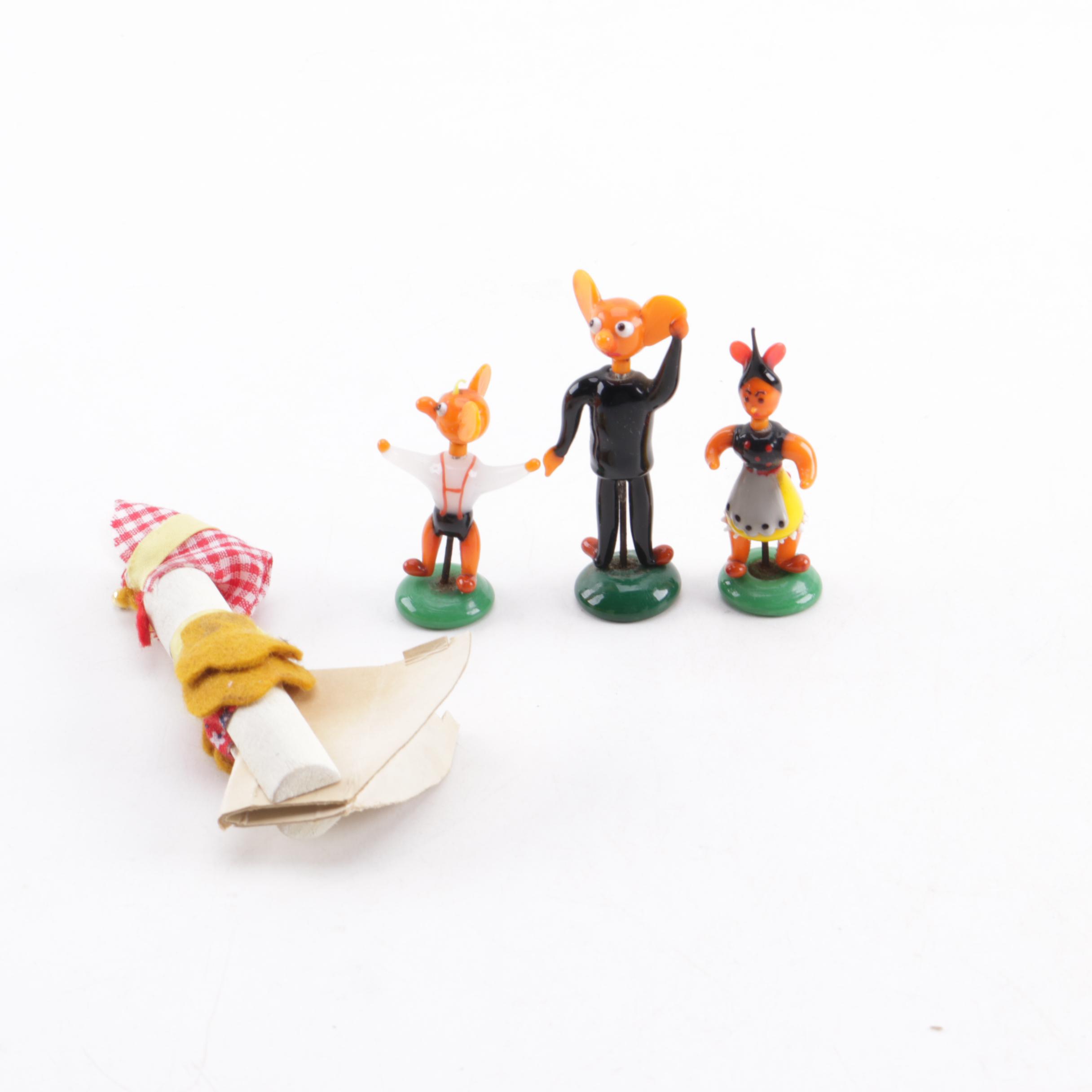 Glass Mouse Figurines