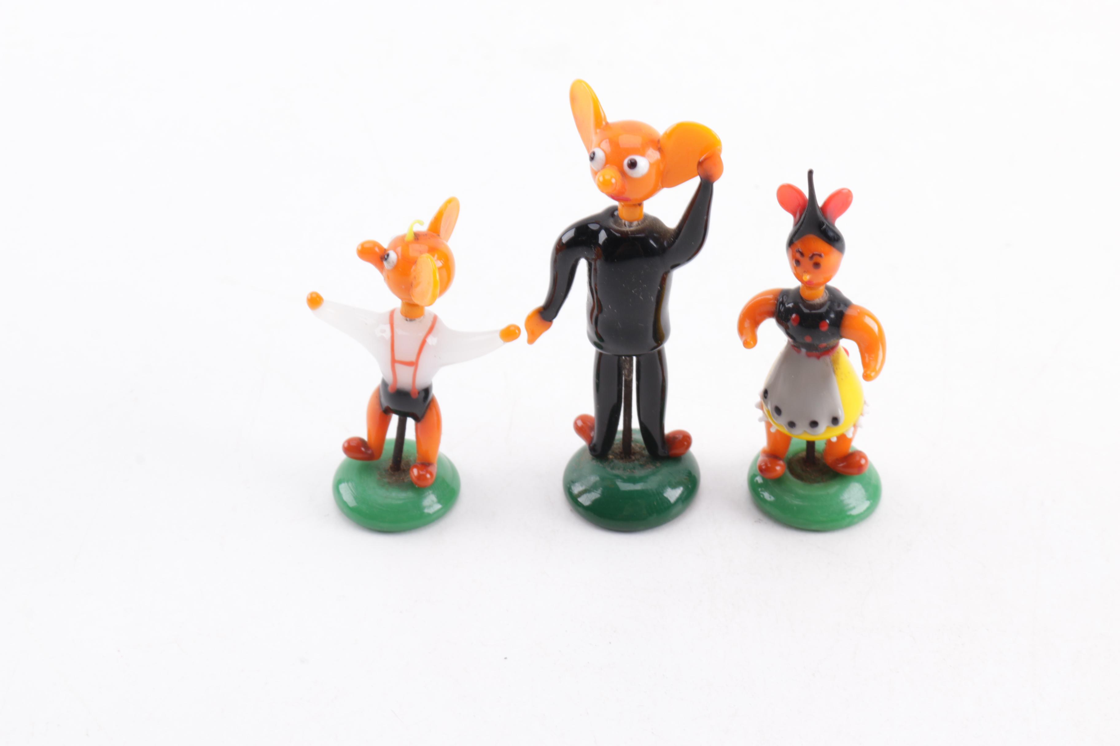 Glass Mouse Figurines