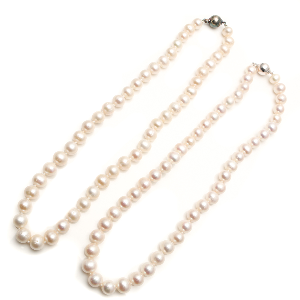 Sterling Silver Cultured Pearl Necklaces