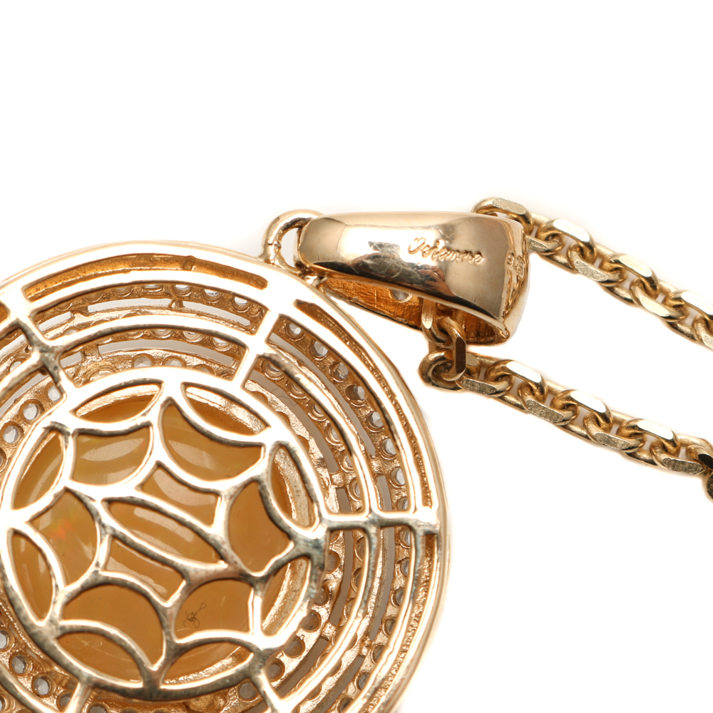 Orianne Sterling Silver Opal and White Topaz Ring and Necklace