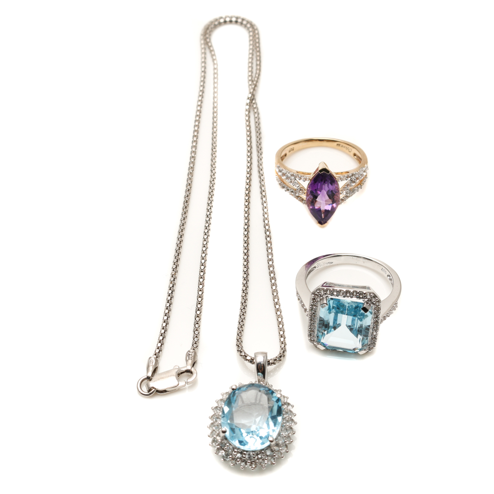 Orianne Sterling Silver Jewelry Including Topaz