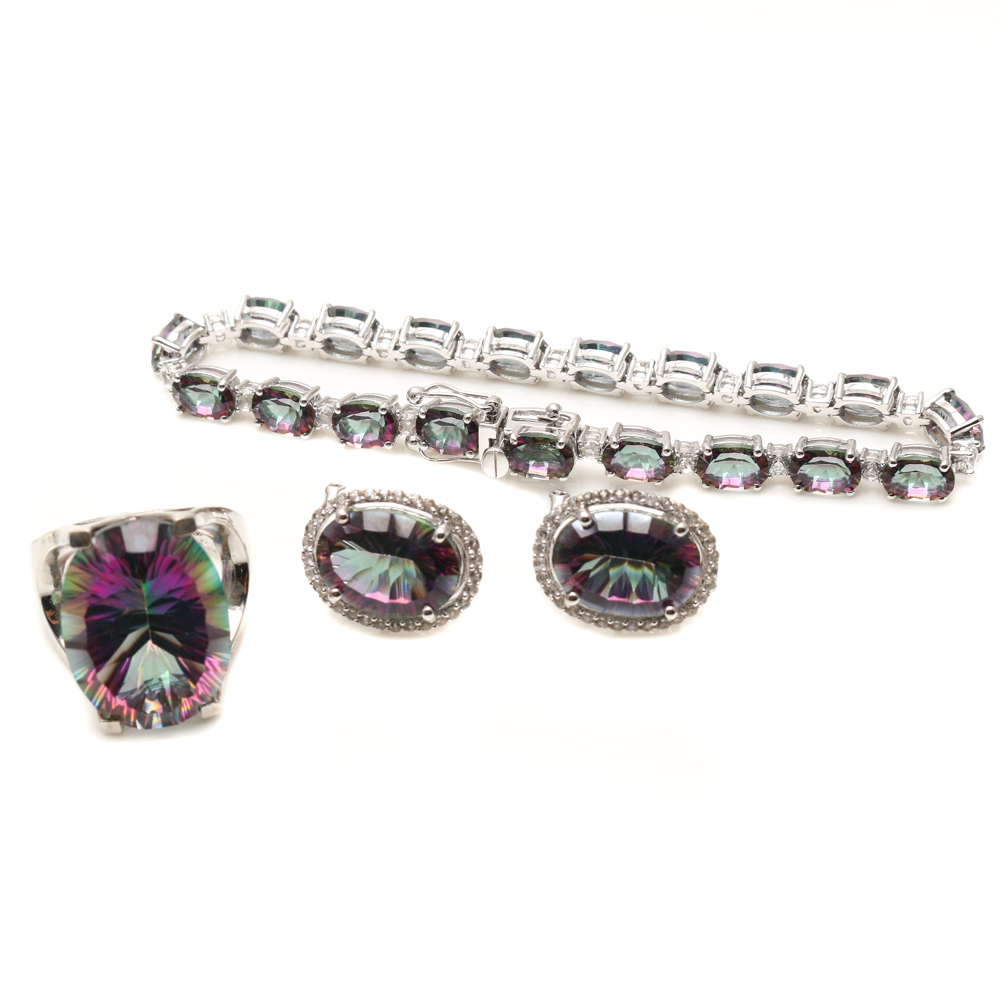 Orianne Sterling Silver Mystic and White Topaz Jewelry