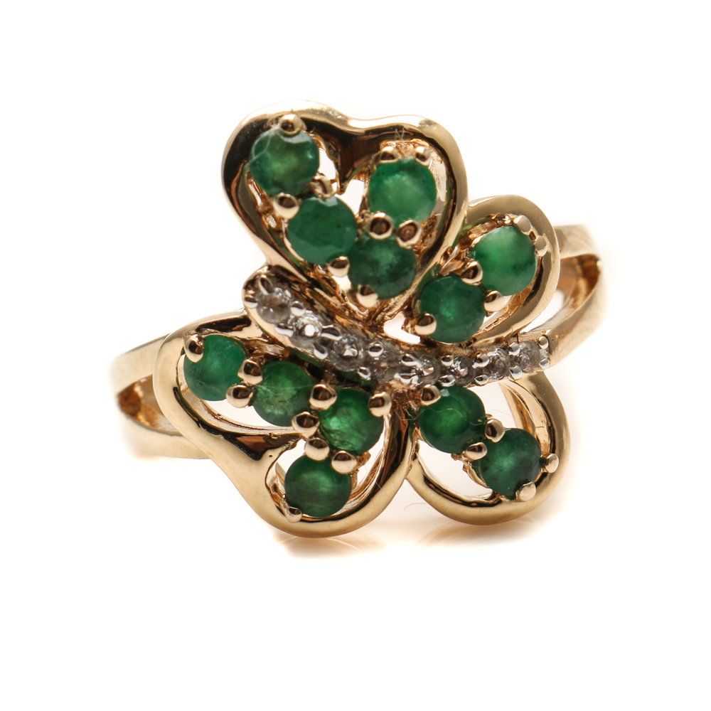 Orianne Sterling Silver Emerald and White Topaz Jewelry