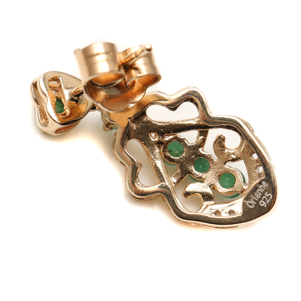 Orianne Sterling Silver Emerald and White Topaz Jewelry