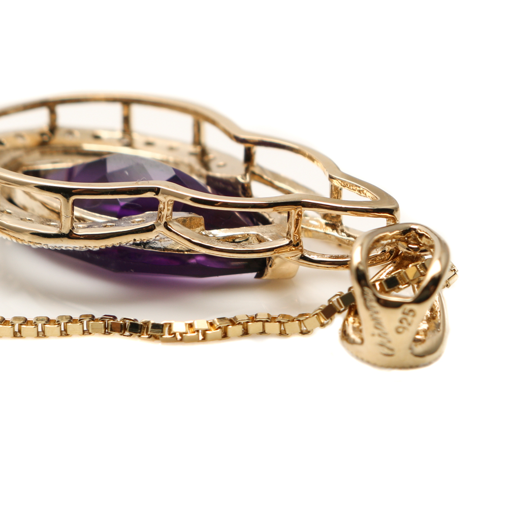 Orianne Gold Wash on Sterling Silver Amethyst and White Topaz Jewelry