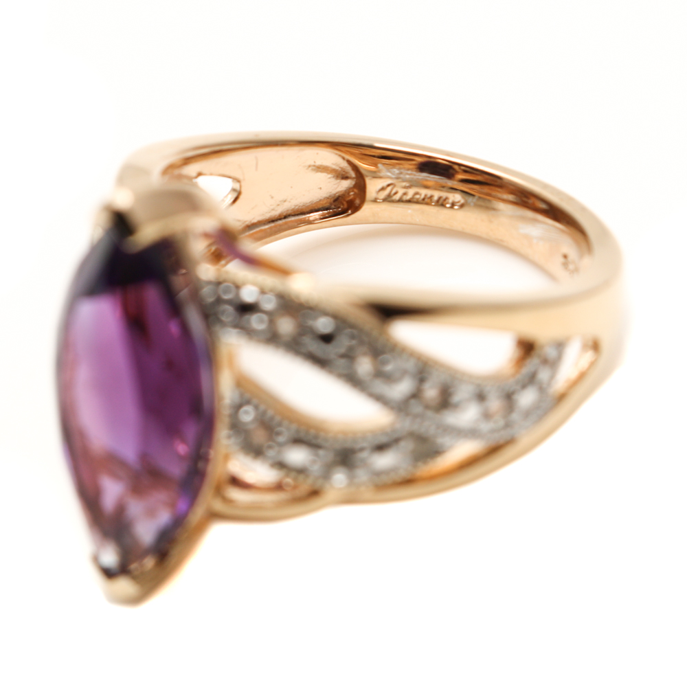 Orianne Gold Wash on Sterling Silver Amethyst and White Topaz Jewelry