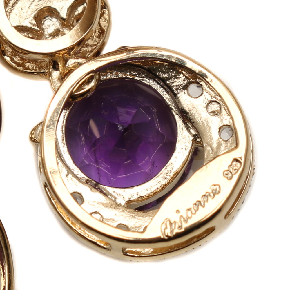 Orianne Gold Wash on Sterling Silver Amethyst and White Topaz Jewelry