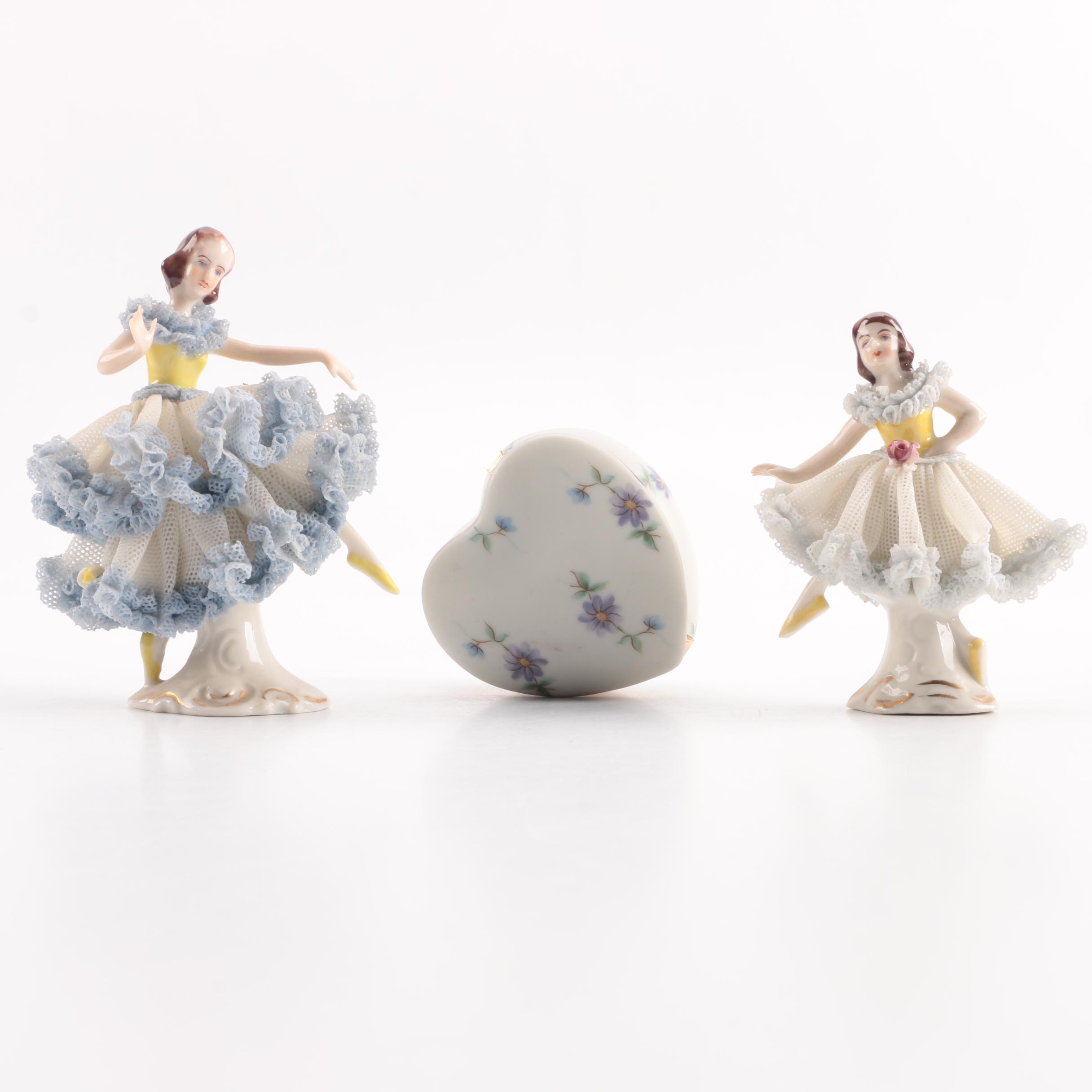 Dresden Art Figurines and Hummelwerk Trinket Box