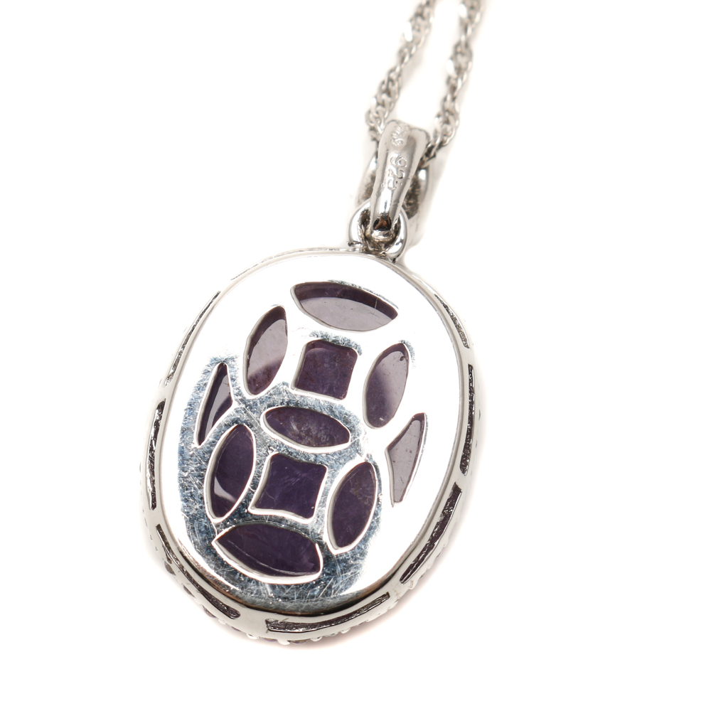 Orianne Sterling Silver Amethyst and White Topaz Necklace and Ring