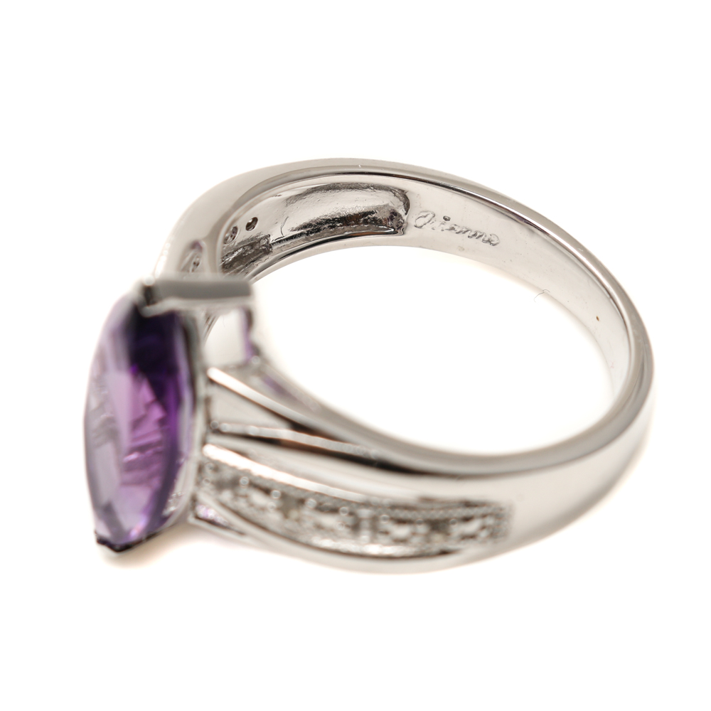 Orianne Sterling Silver Amethyst and White Topaz Necklace and Ring