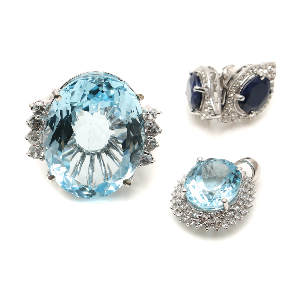 Orianne Sterling Silver Jewelry Including Blue Topaz