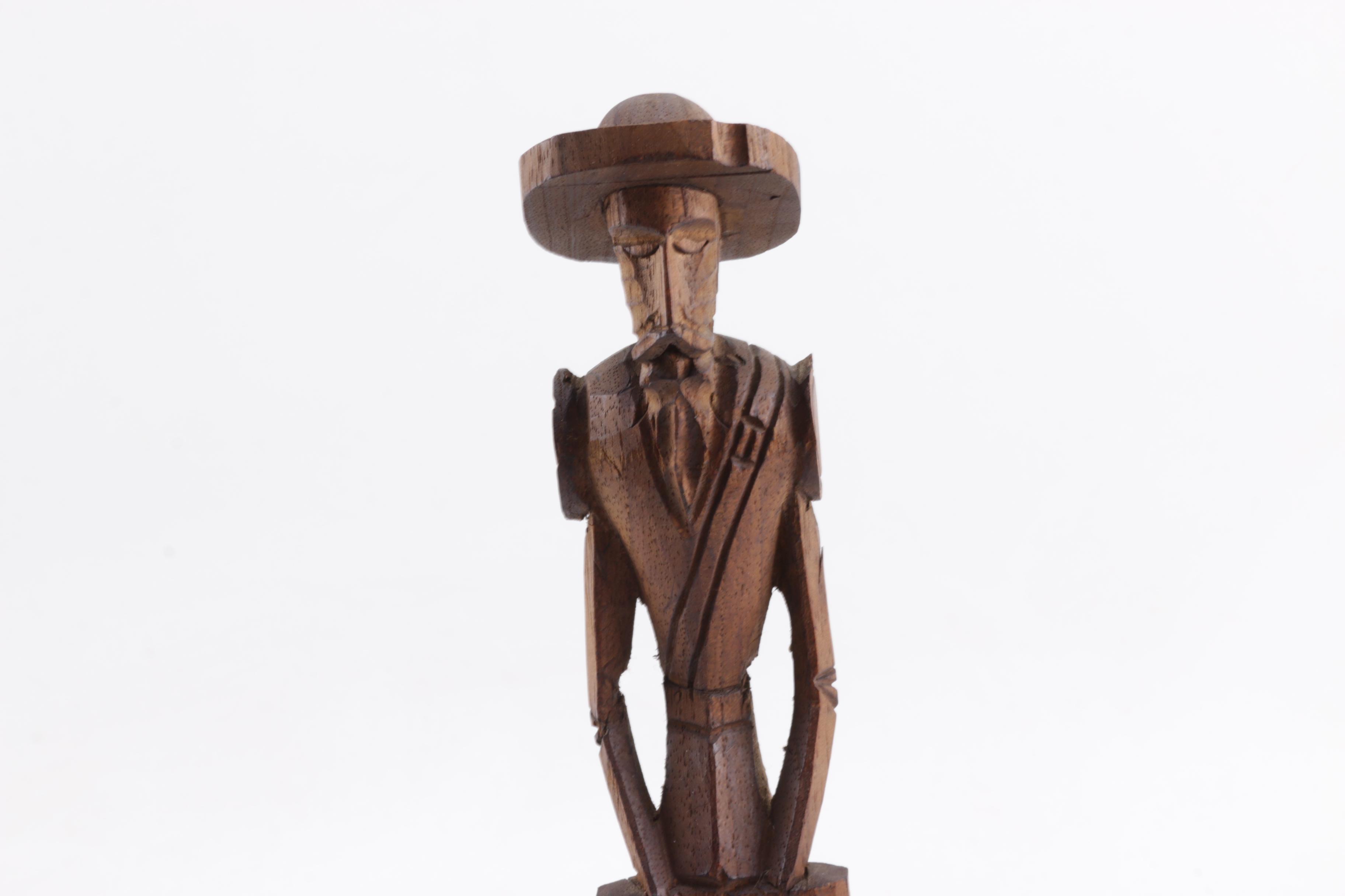 Mexican Pottery and Carved Figure
