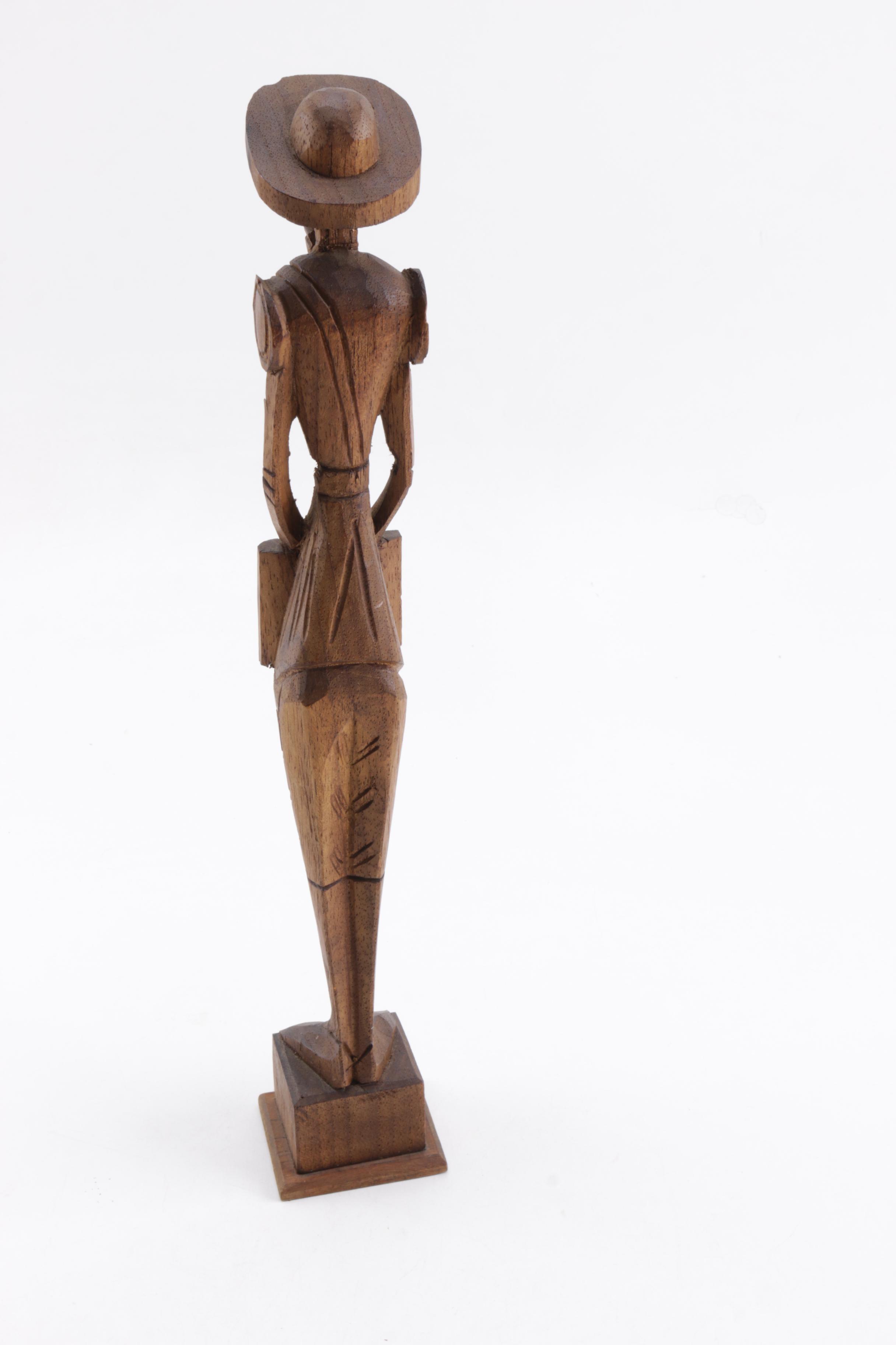 Mexican Pottery and Carved Figure