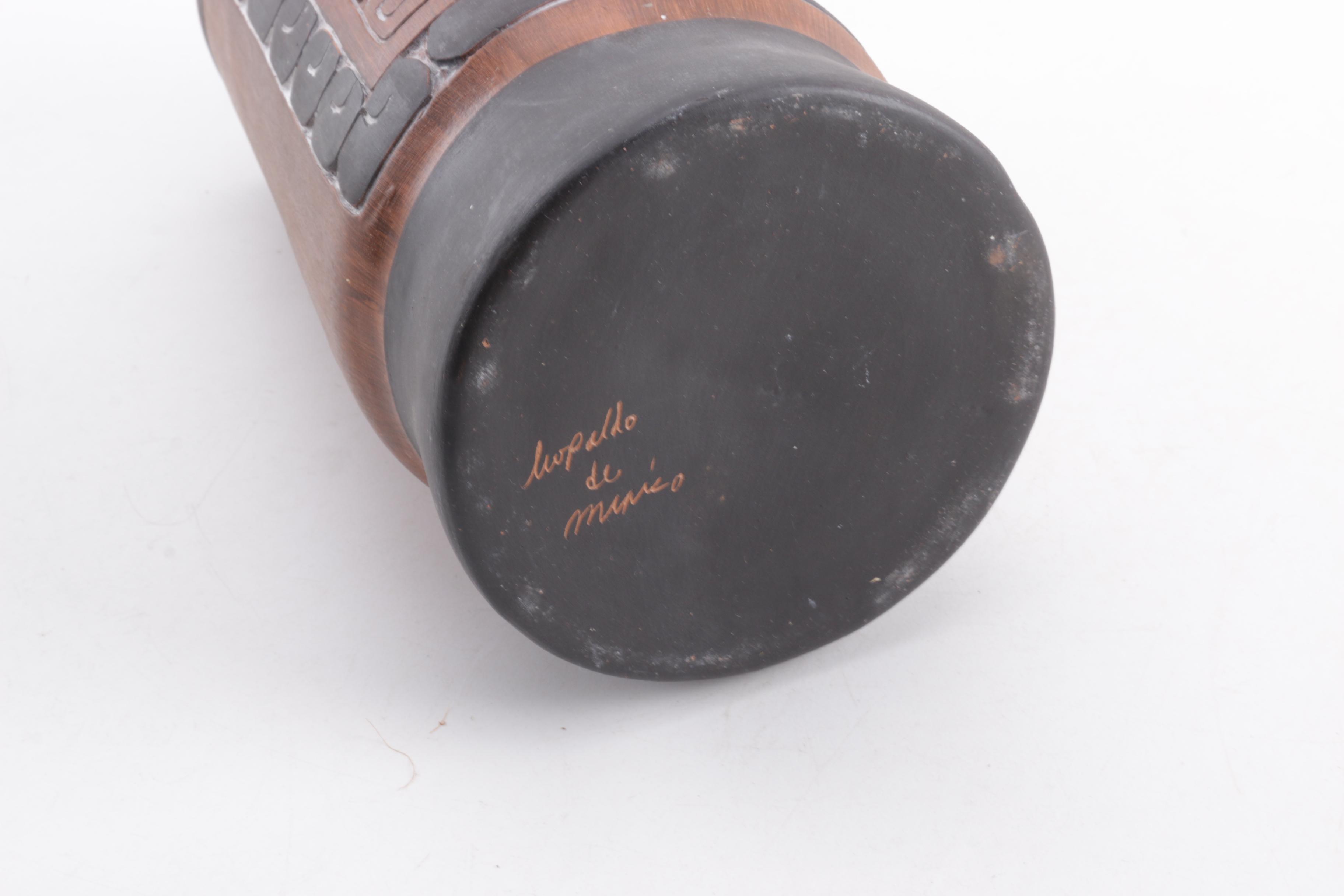 Mexican Pottery and Carved Figure