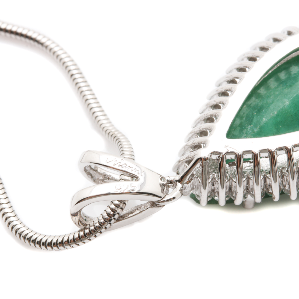 Orianne Sterling Silver White Topaz and Emerald Jewelry