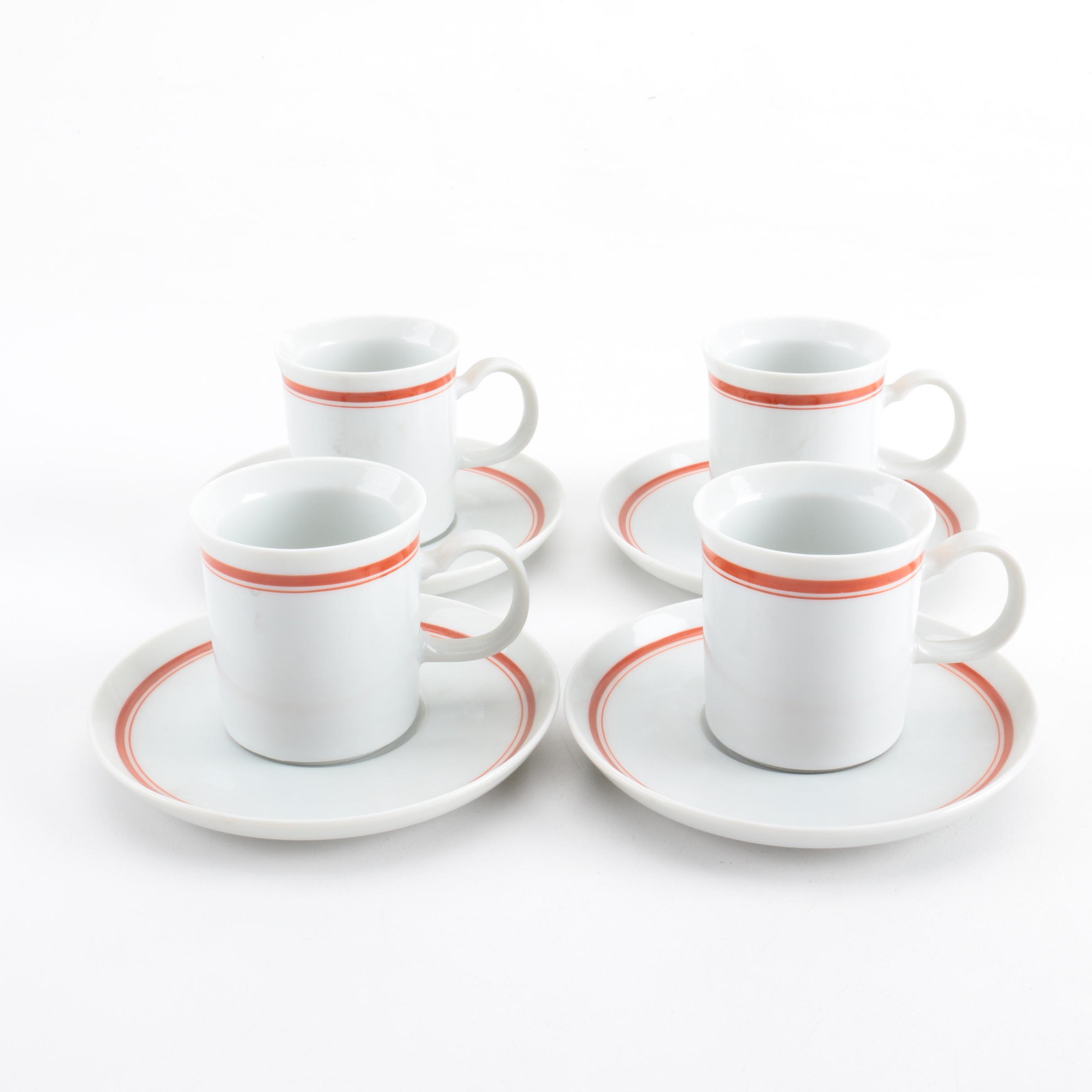 Vintage Milano Fine China by Mann Tea Cups and Saucers