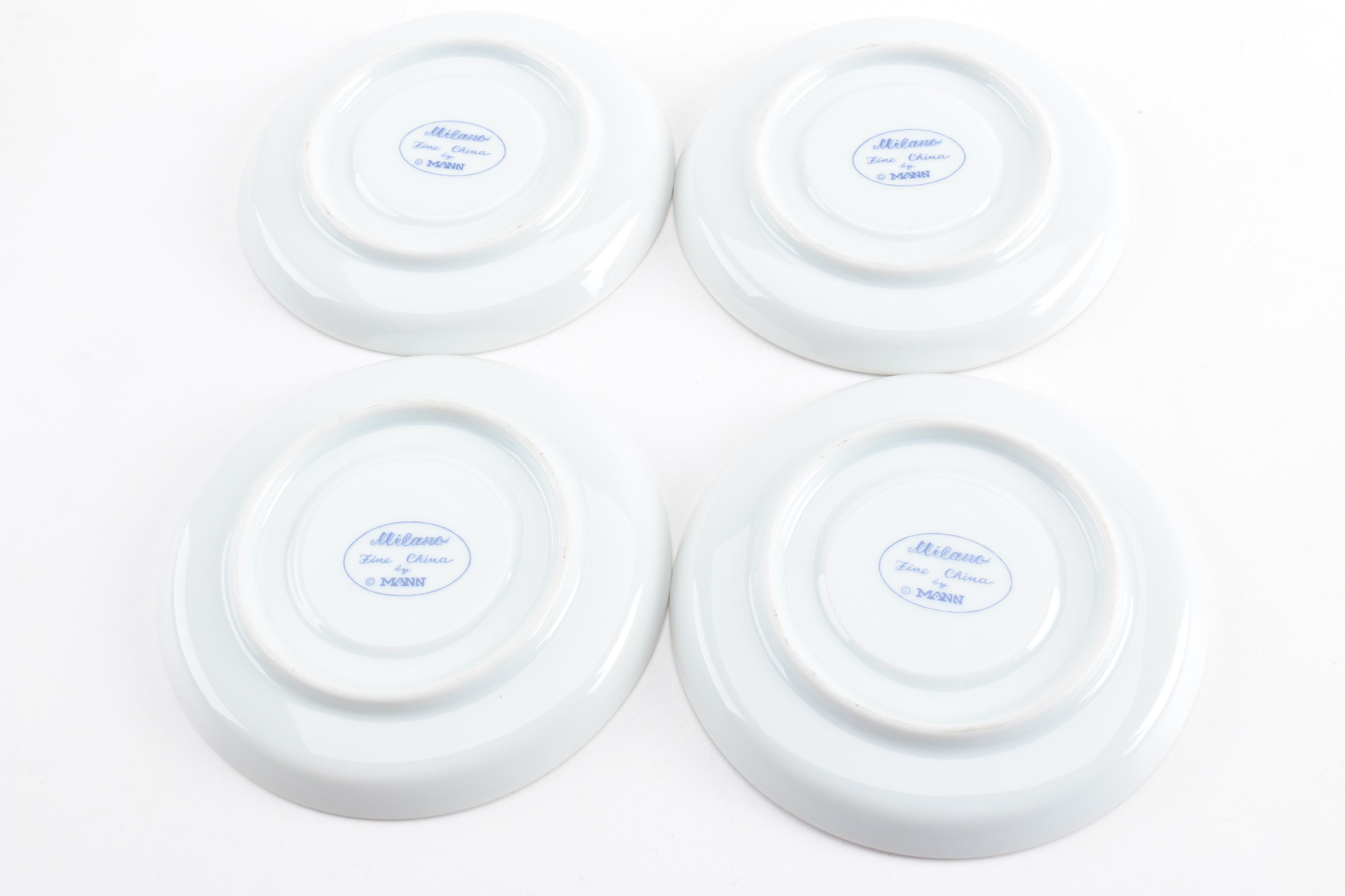 Vintage Milano Fine China by Mann Tea Cups and Saucers