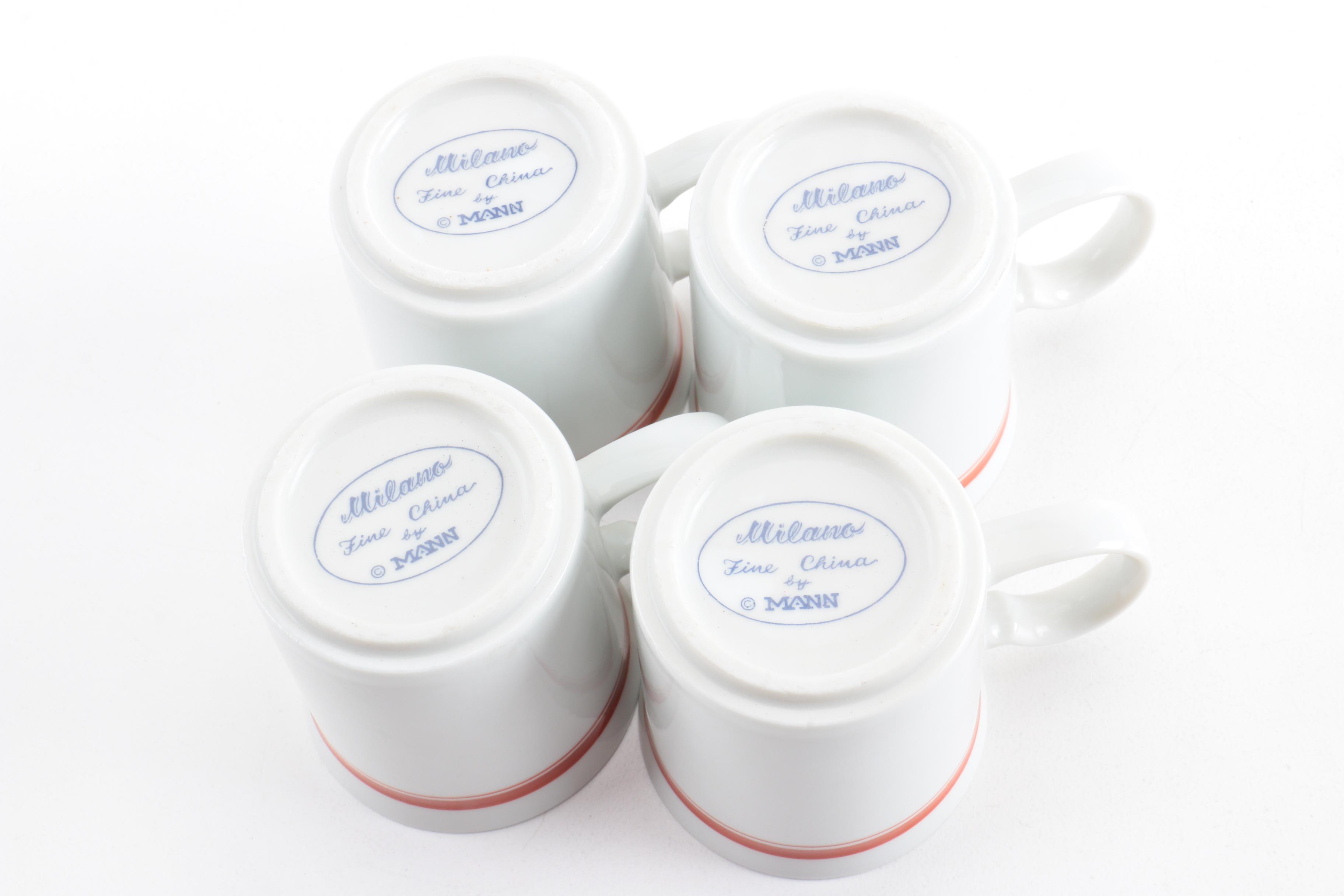 Vintage Milano Fine China by Mann Tea Cups and Saucers