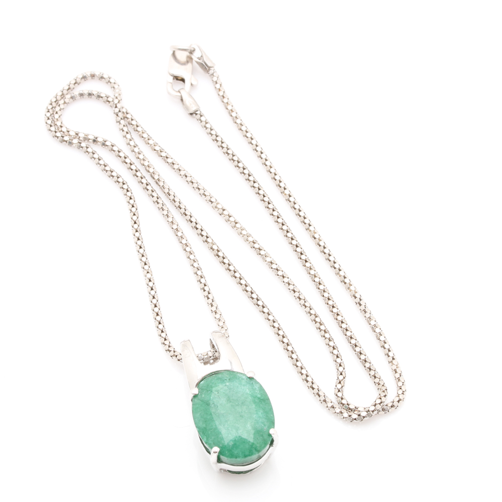 Orianne Sterling Silver and Emerald Jewelry