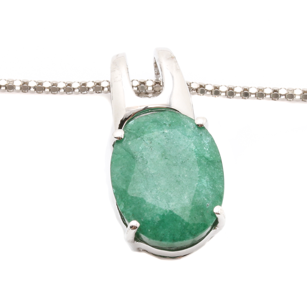 Orianne Sterling Silver and Emerald Jewelry