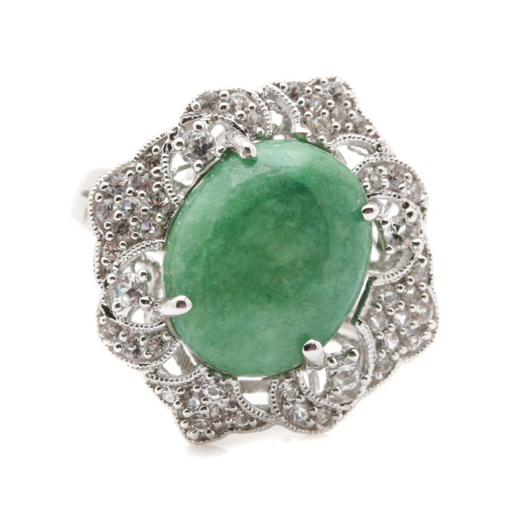 Orianne Sterling Silver and Emerald Jewelry