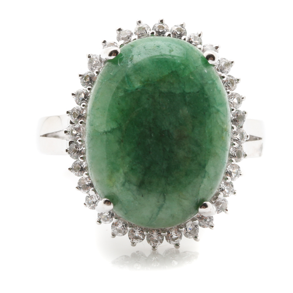Orianne Sterling Silver and Emerald Jewelry